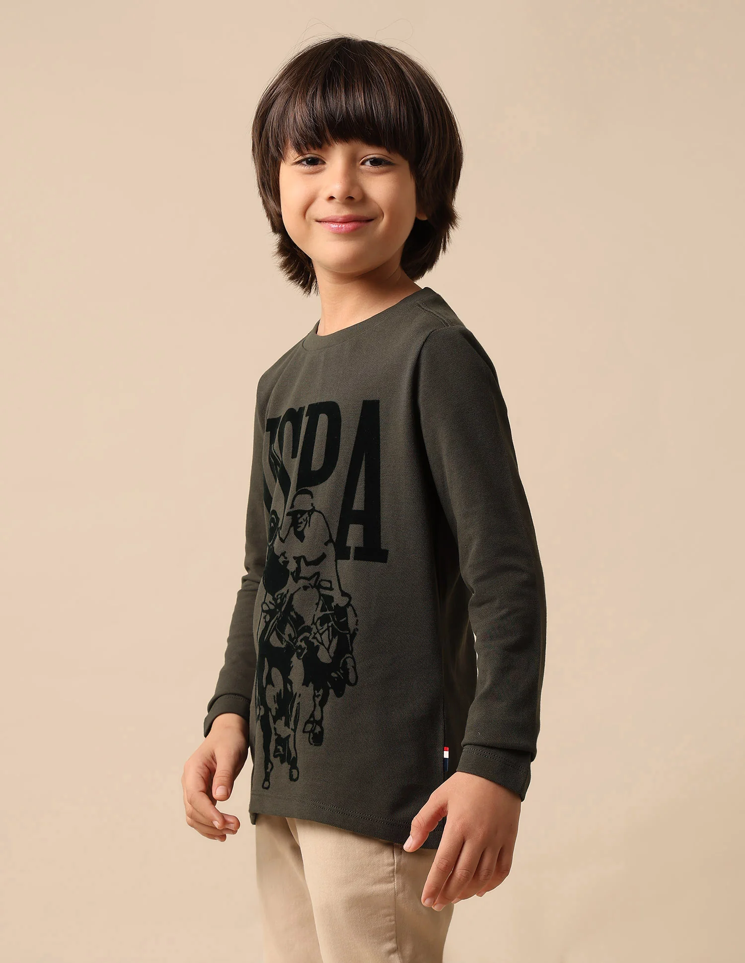 Boys Graphic Brand Printed Regular Fit T Shirt - Image 4