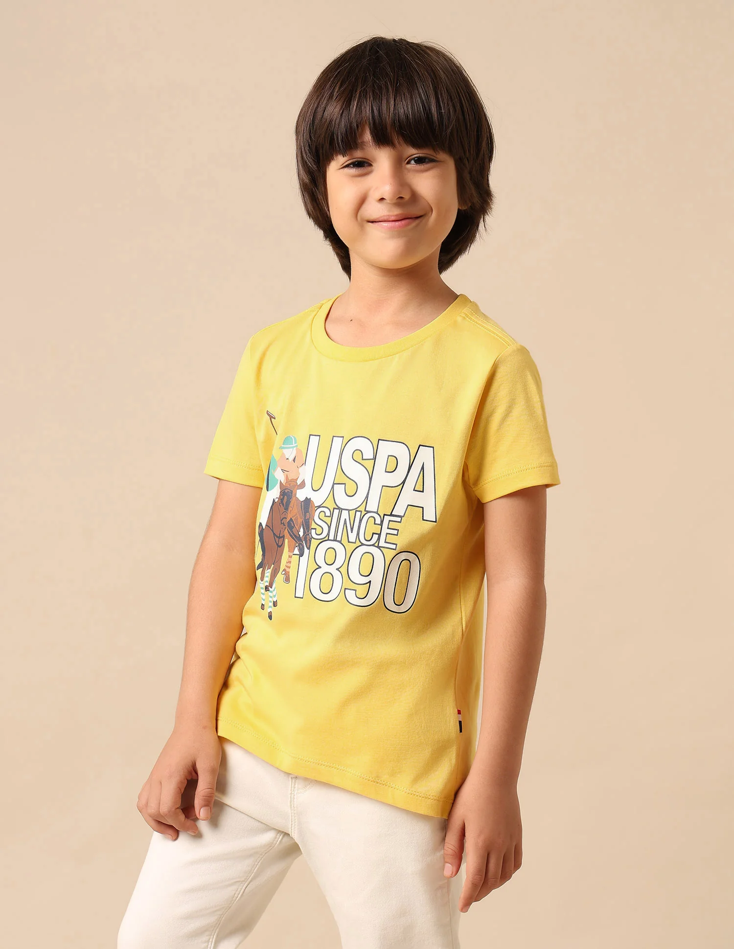 Boys Graphic Brand Printed Regular Fit T Shirt - Image 4