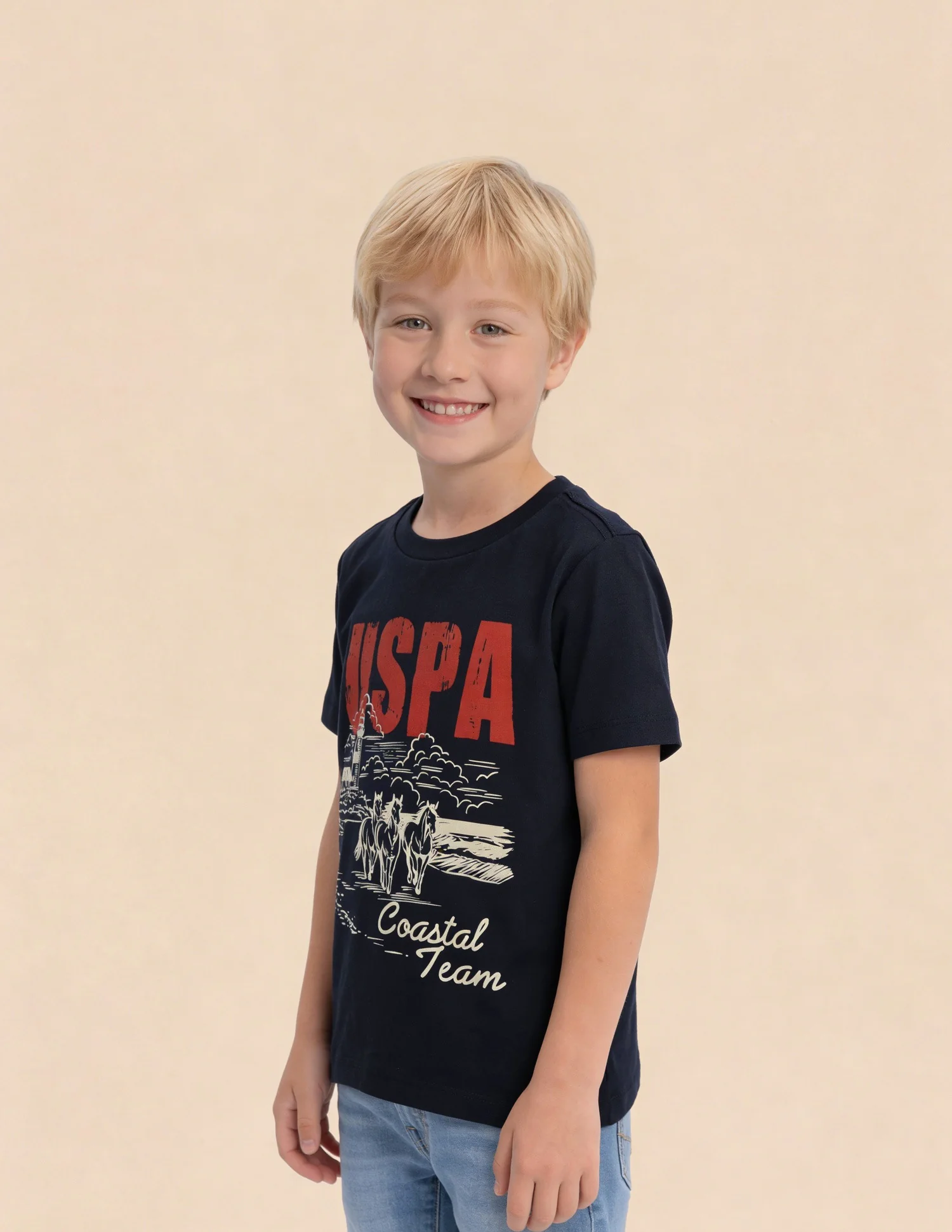 Boys Graphic Brand Printed Regular Fit T-Shirt - Image 4