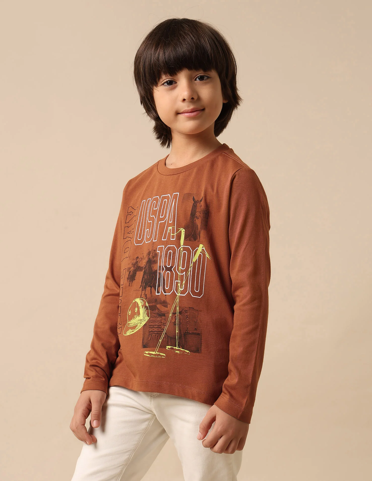 Boys Graphic Brand Printed Regular Fit T Shirt - Image 4