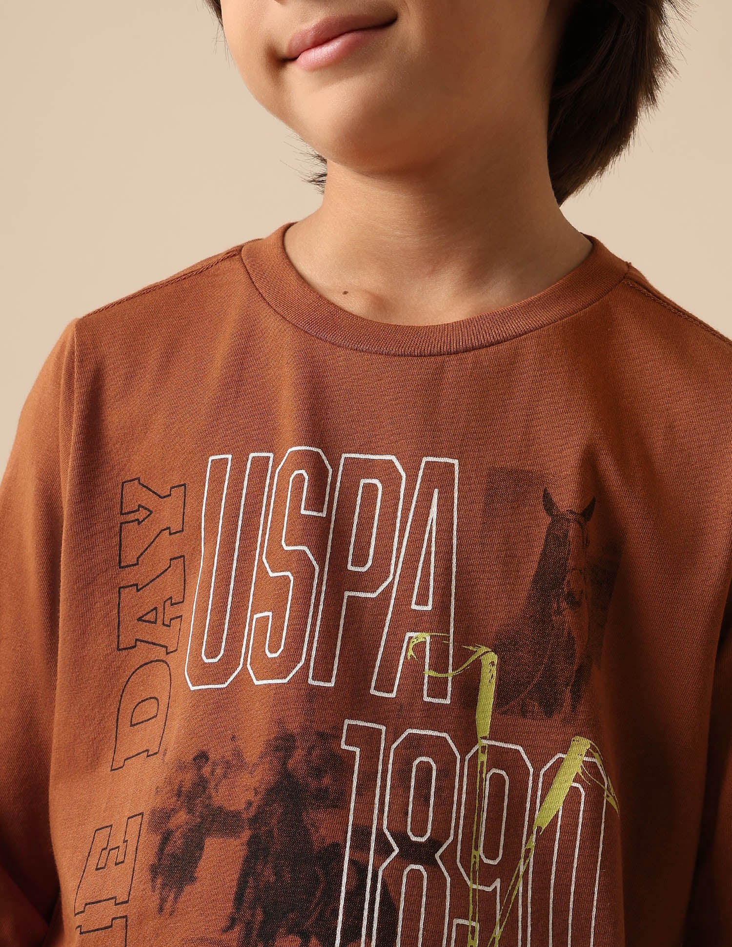 Boys Graphic Brand Printed Regular Fit T Shirt - Image 6