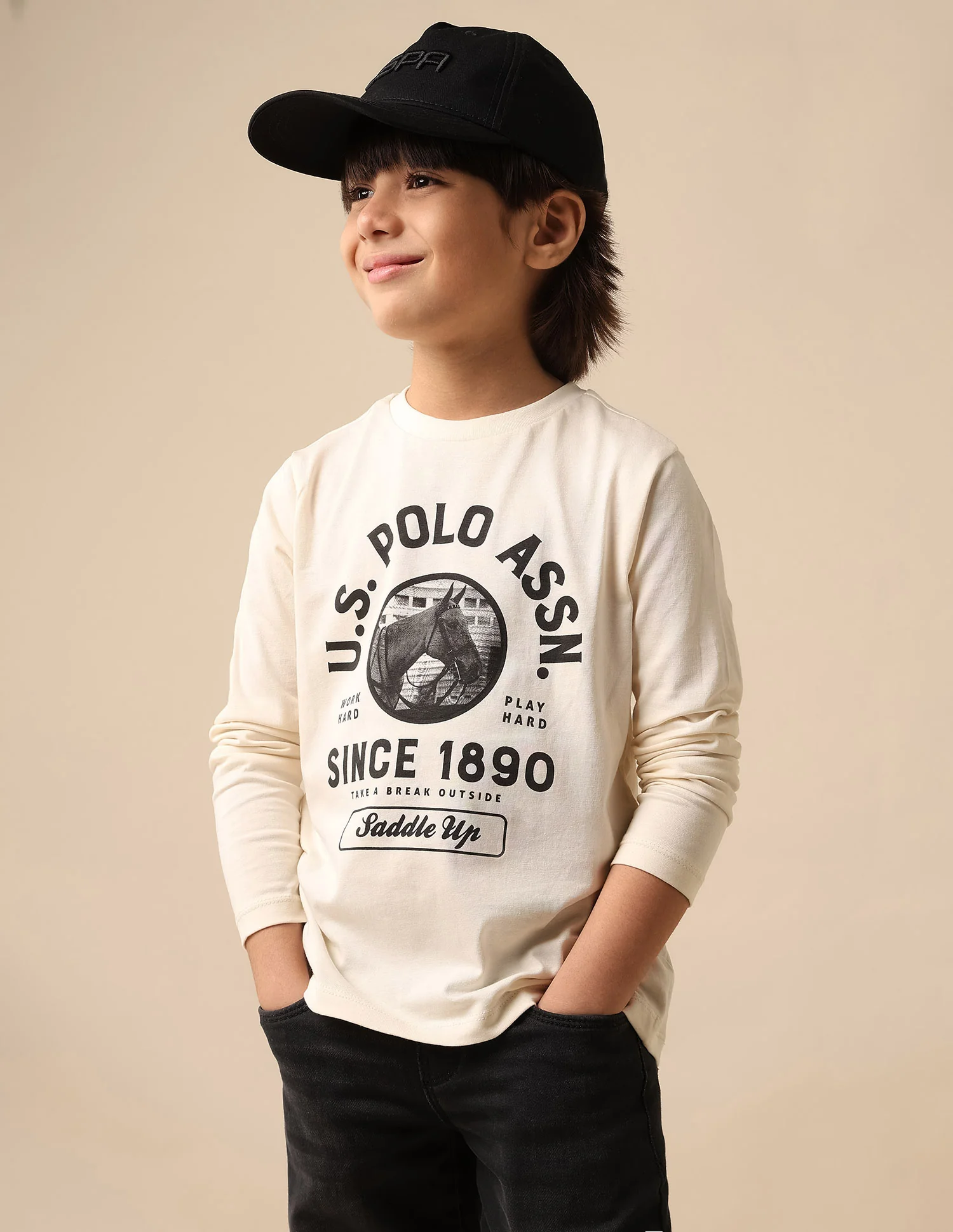 Boys Graphic Brand Printed Regular Fit T Shirt