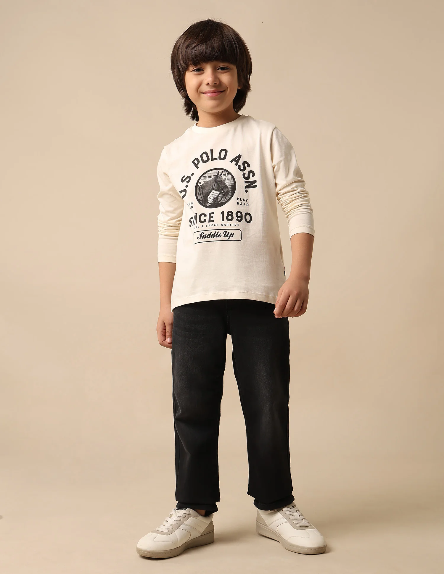 Boys Graphic Brand Printed Regular Fit T Shirt - Image 3