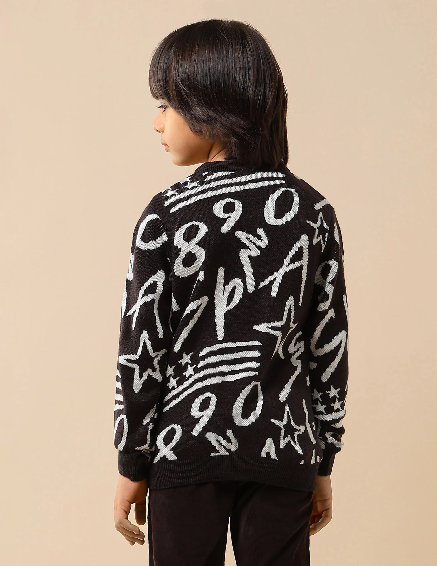 Boys Graphic Patterned Knit Sweater - Image 5