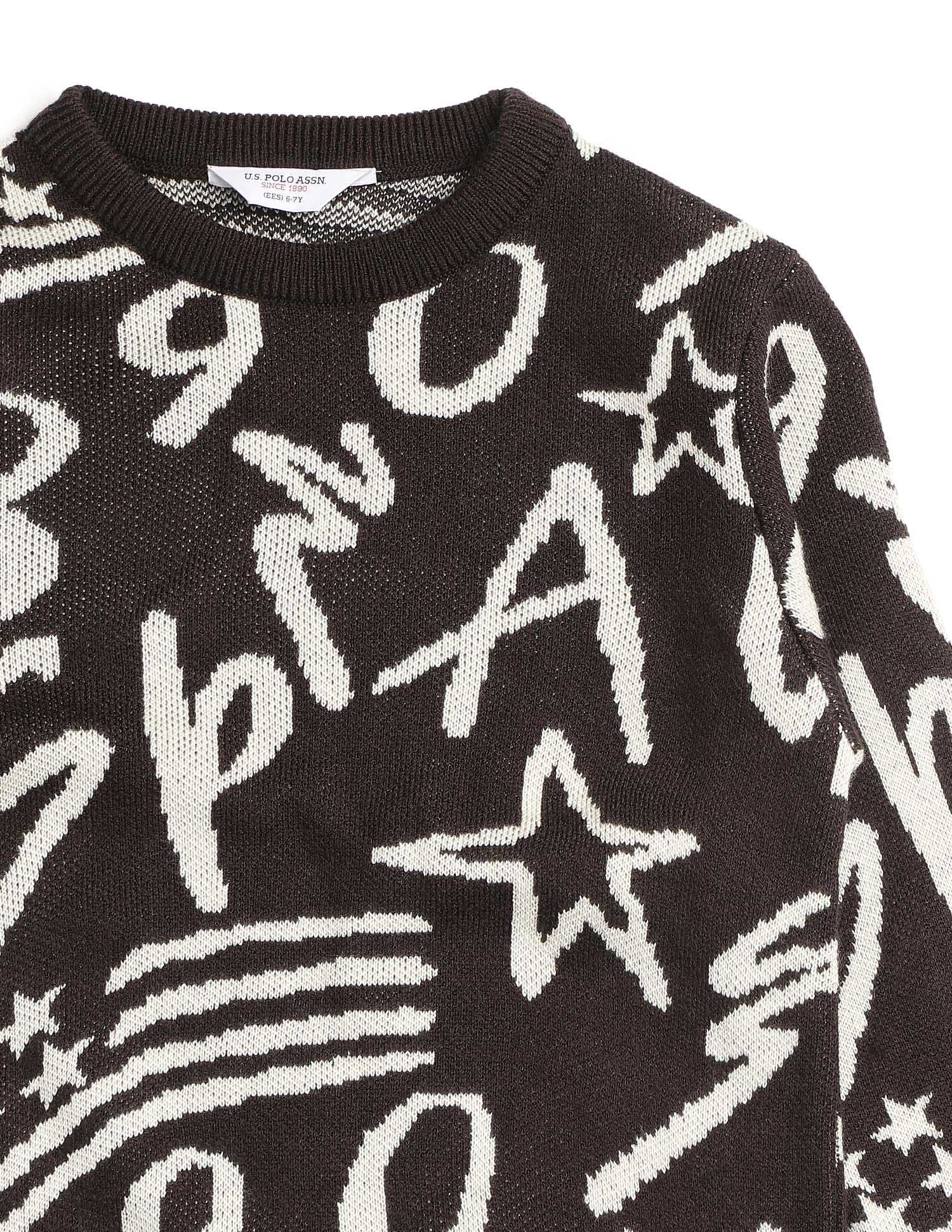 Boys Graphic Patterned Knit Sweater - Image 9
