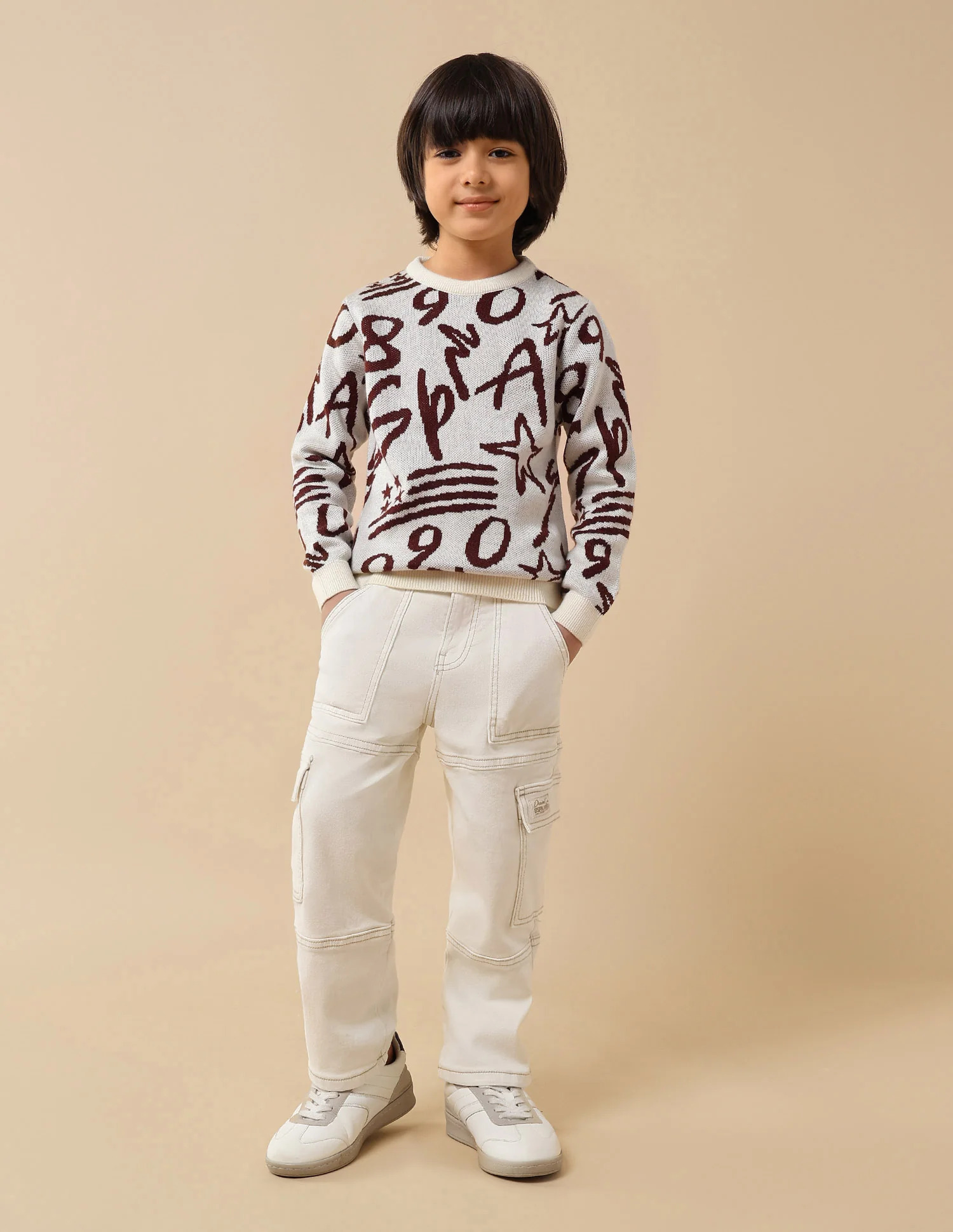 Boys Graphic Patterned Knit Sweater - Image 3