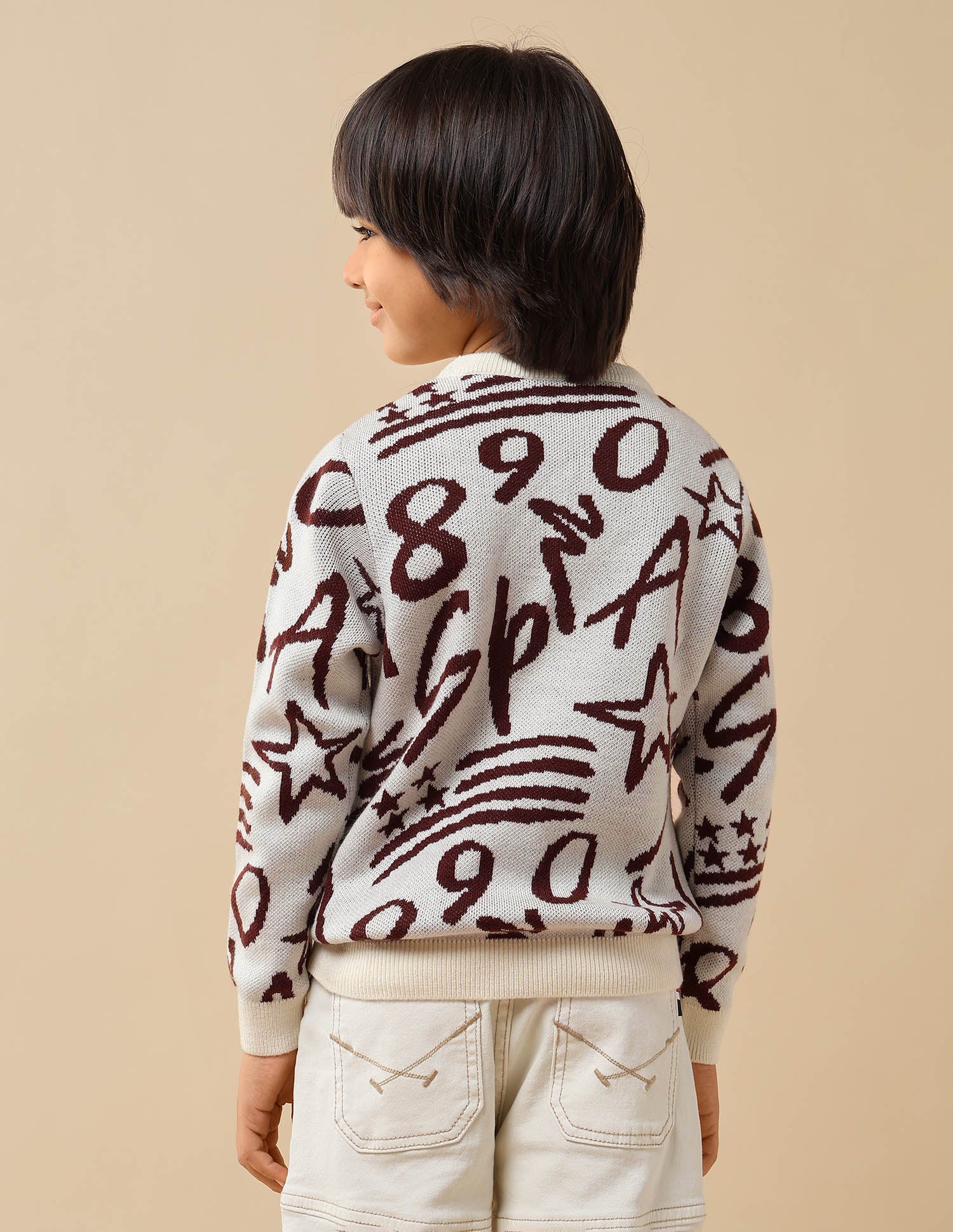 Boys Graphic Patterned Knit Sweater - Image 5