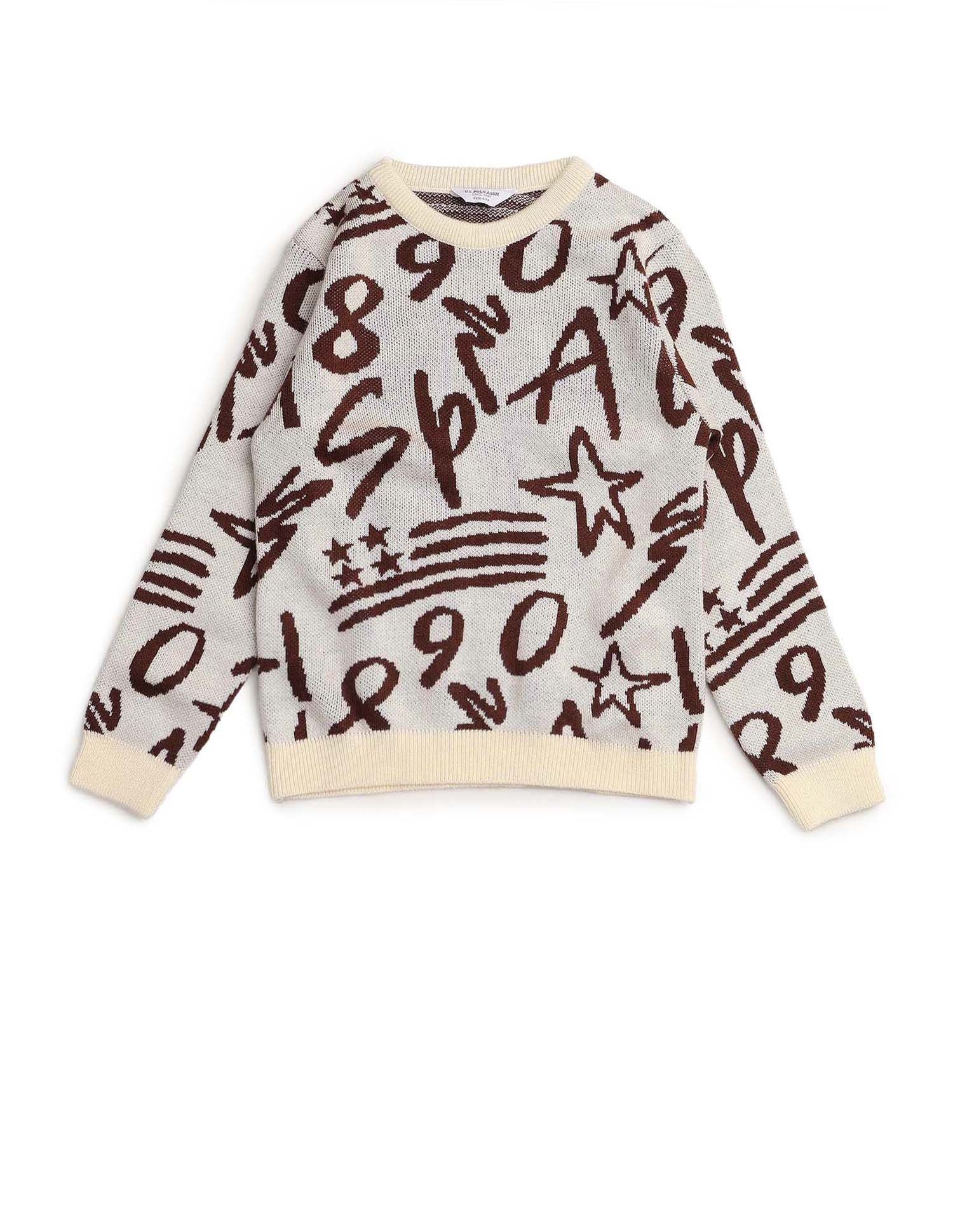 Boys Graphic Patterned Knit Sweater - Image 7