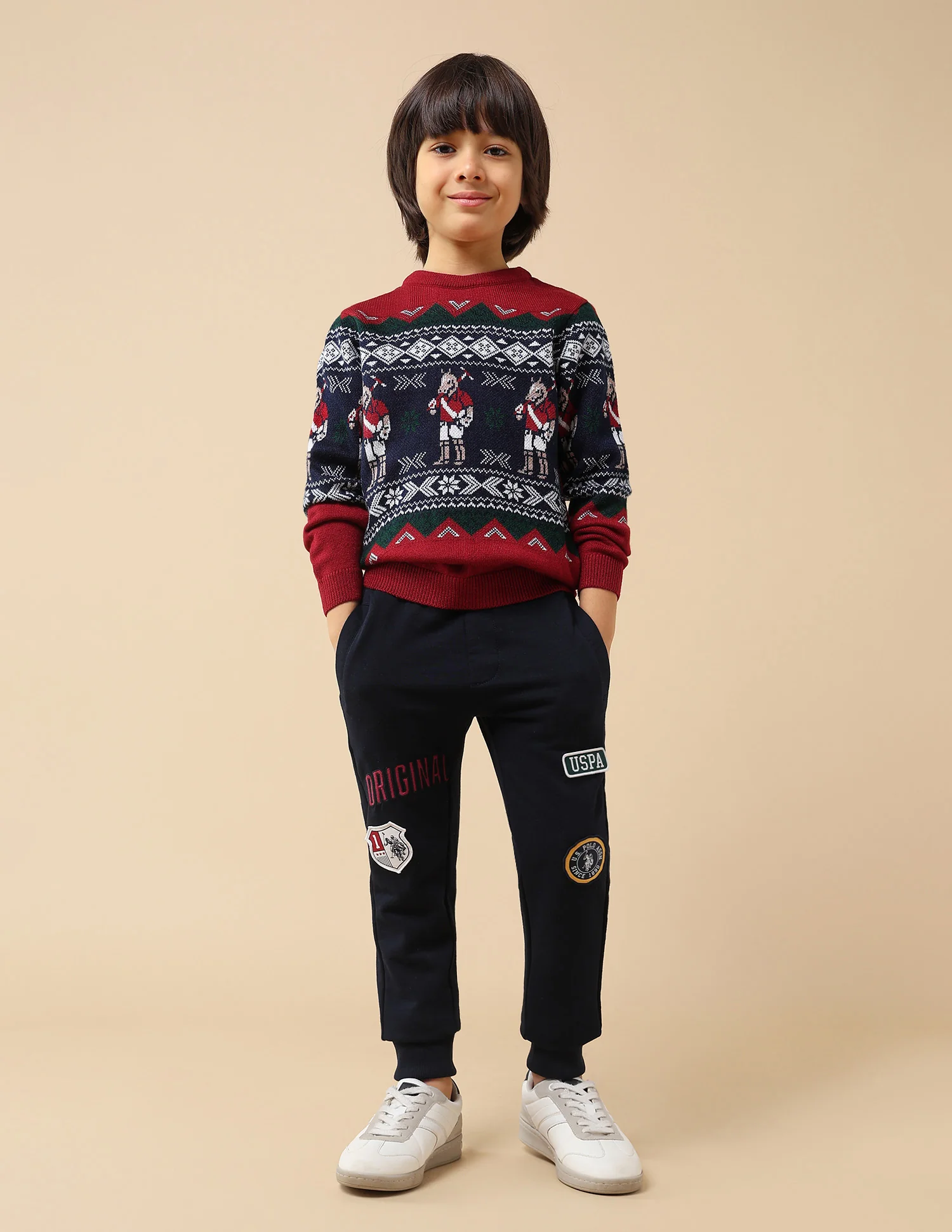 Boys Graphic Patterned Knit Sweater - Image 3
