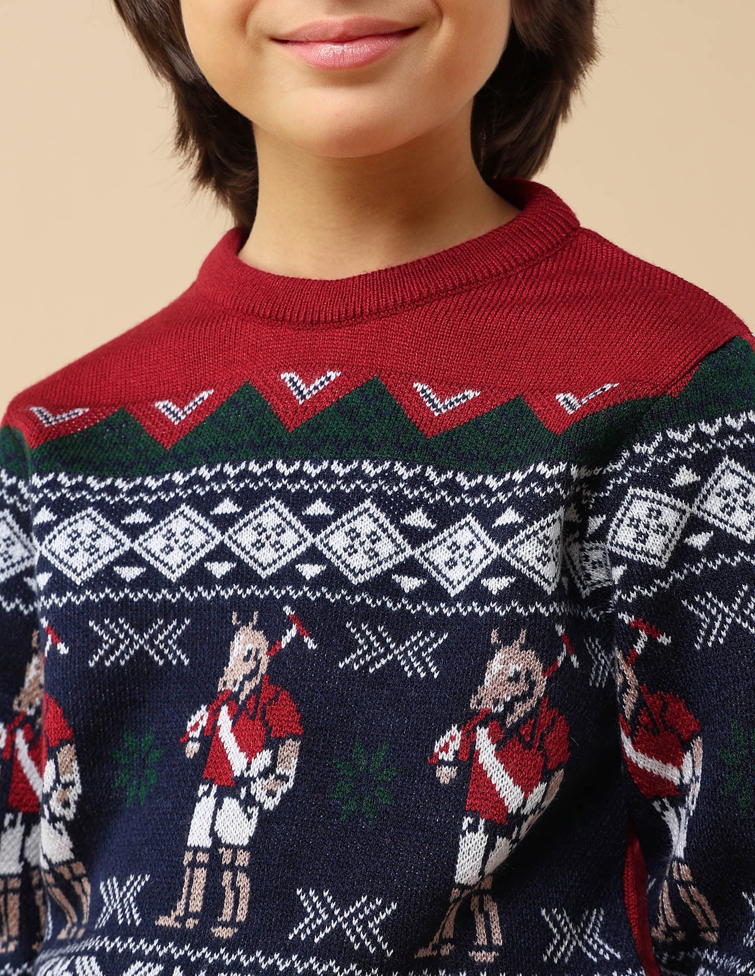 Boys Graphic Patterned Knit Sweater - Image 6