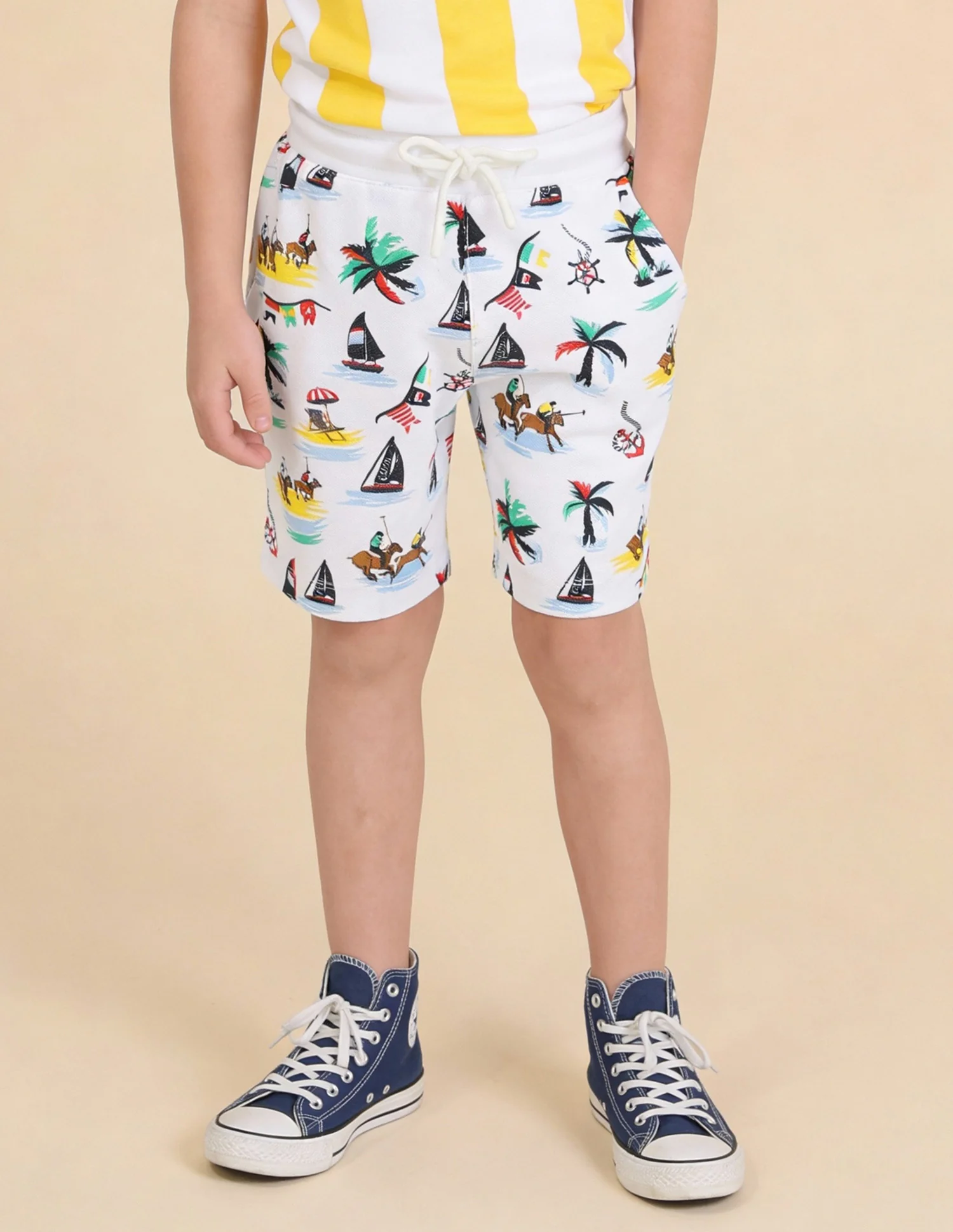 Boys Graphic Printed Knitted Shorts - Image 3