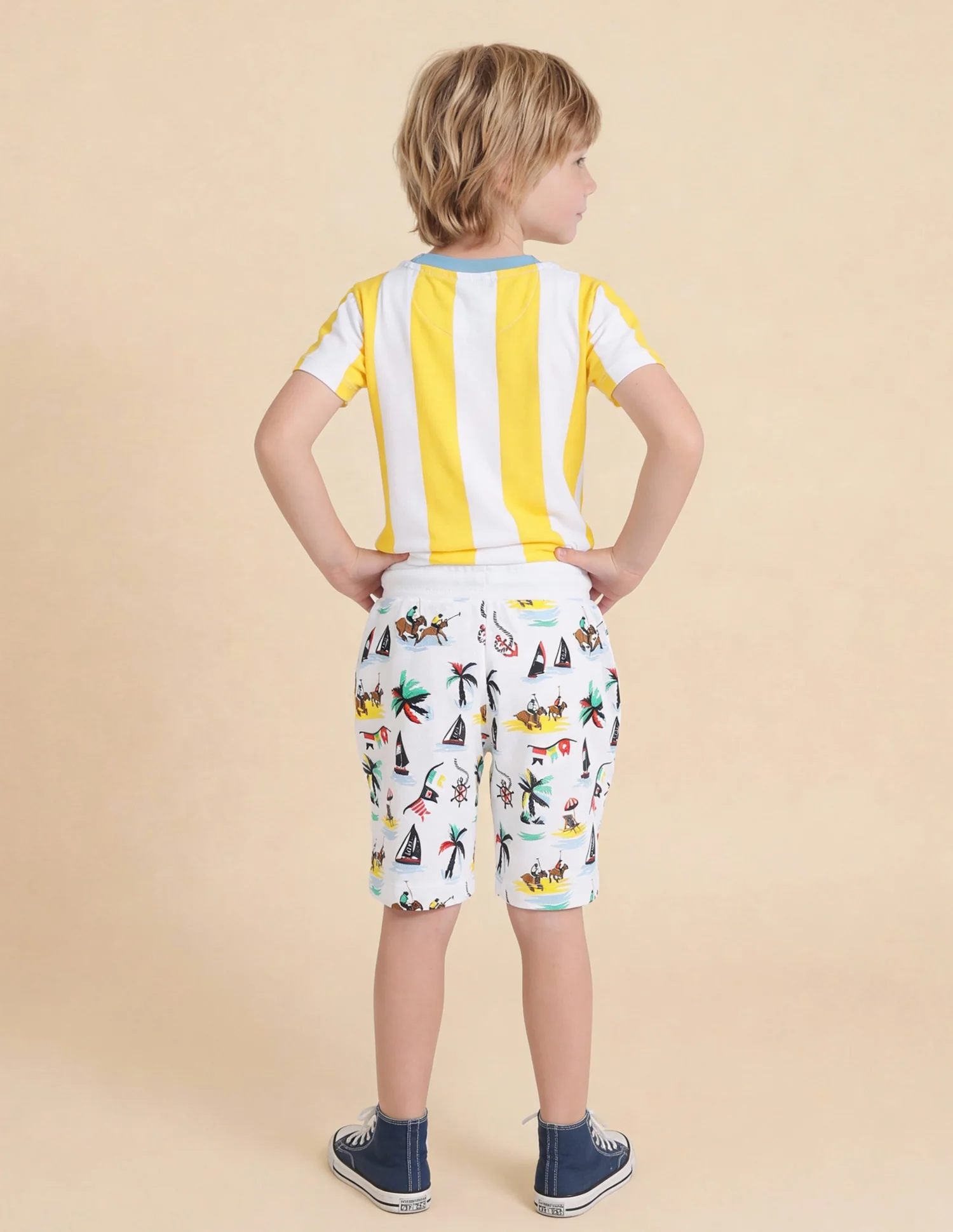 Boys Graphic Printed Knitted Shorts - Image 4