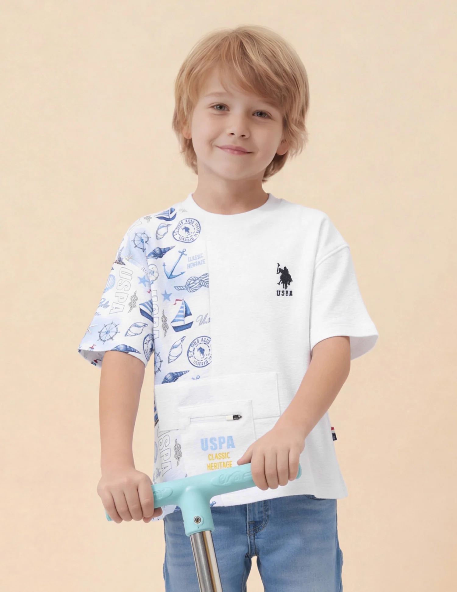Boys Graphic Printed Oversized Fit T-Shirt