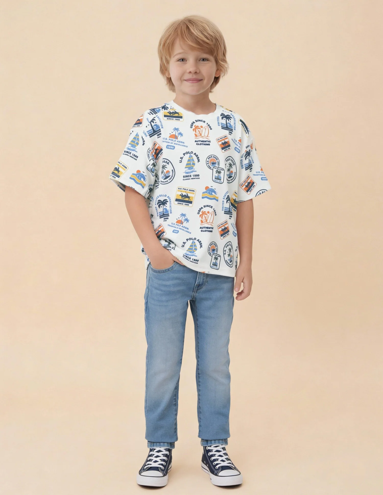 Boys Graphic Printed Oversized Fit T-Shirt - Image 3