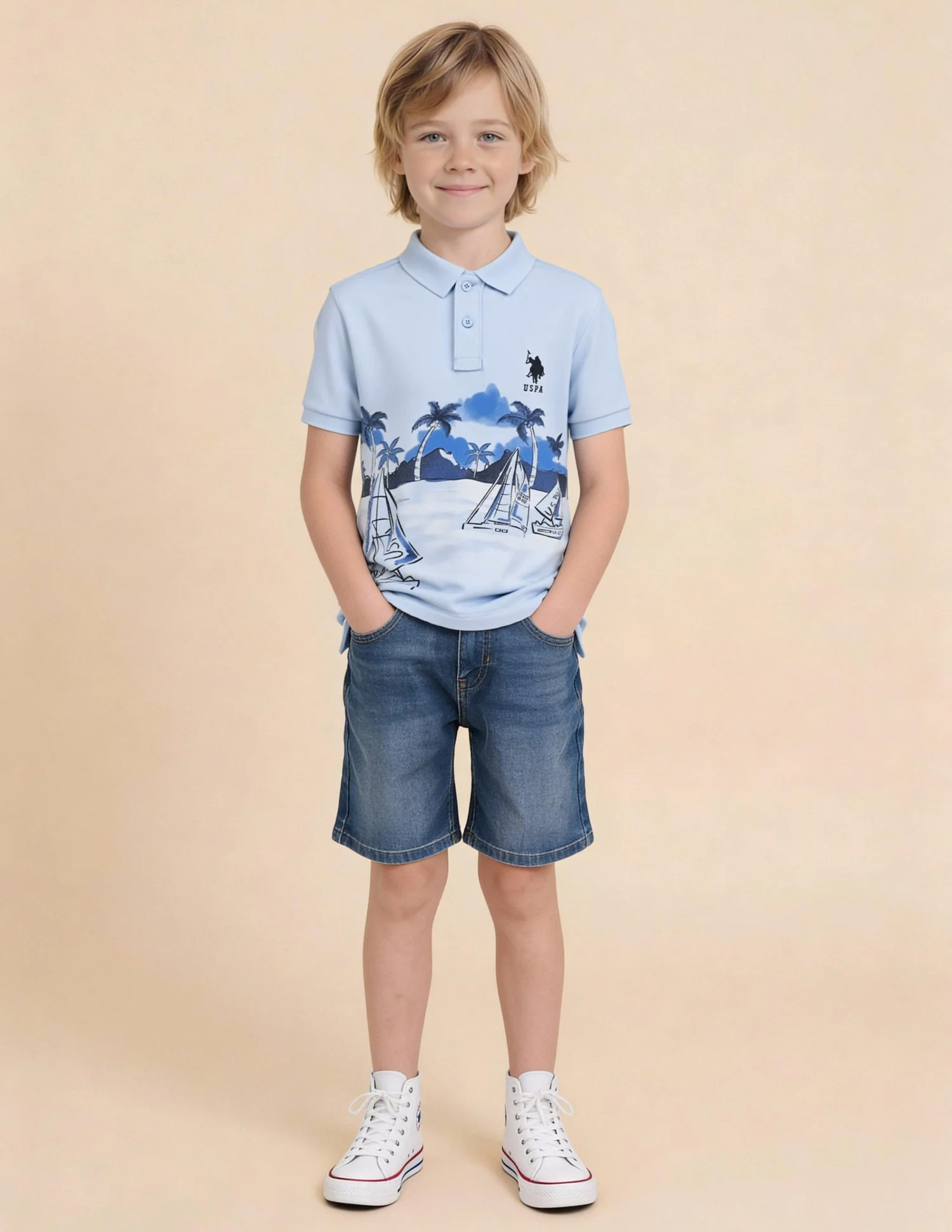 Boys Graphic Printed Polo Shirt - Image 3