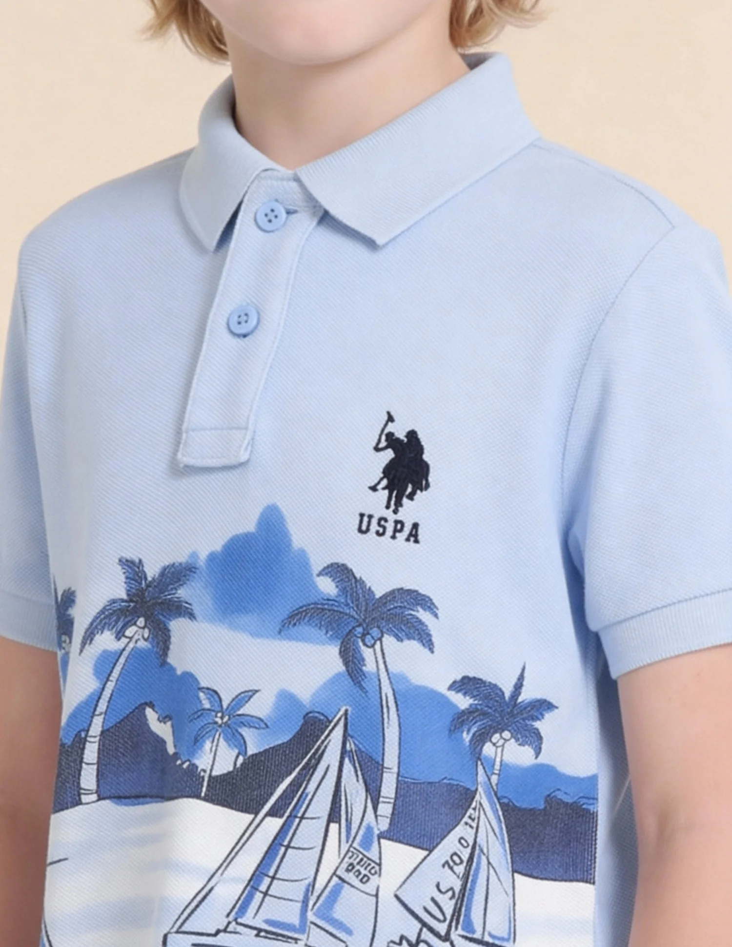 Boys Graphic Printed Polo Shirt - Image 6