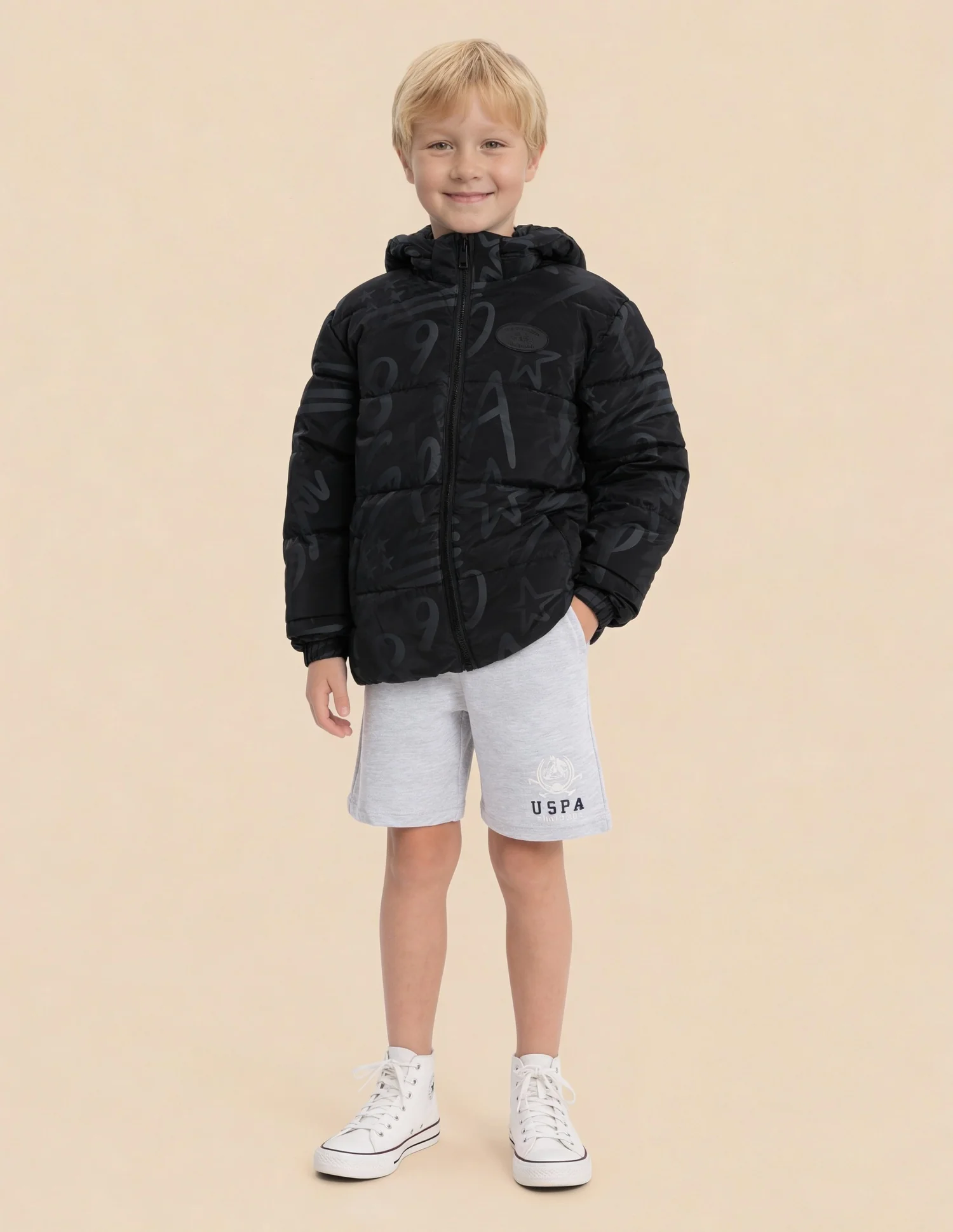 Boys Graphic Printed Puffer Jacket - Image 3