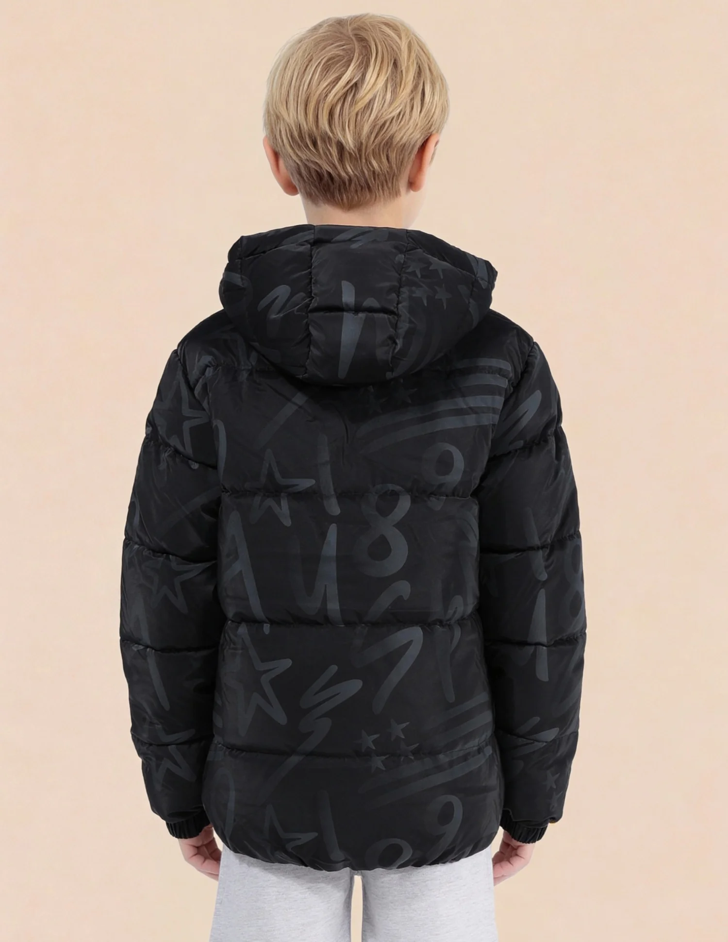 Boys Graphic Printed Puffer Jacket - Image 5