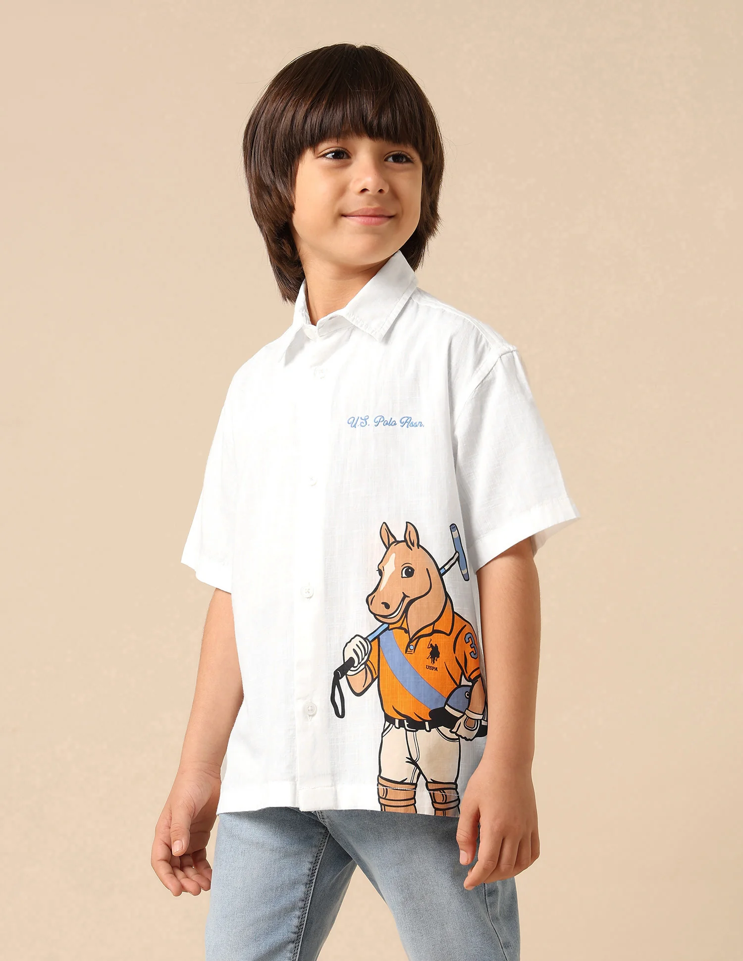 Boys Graphic Printed Pure Cotton Shirt - Image 4