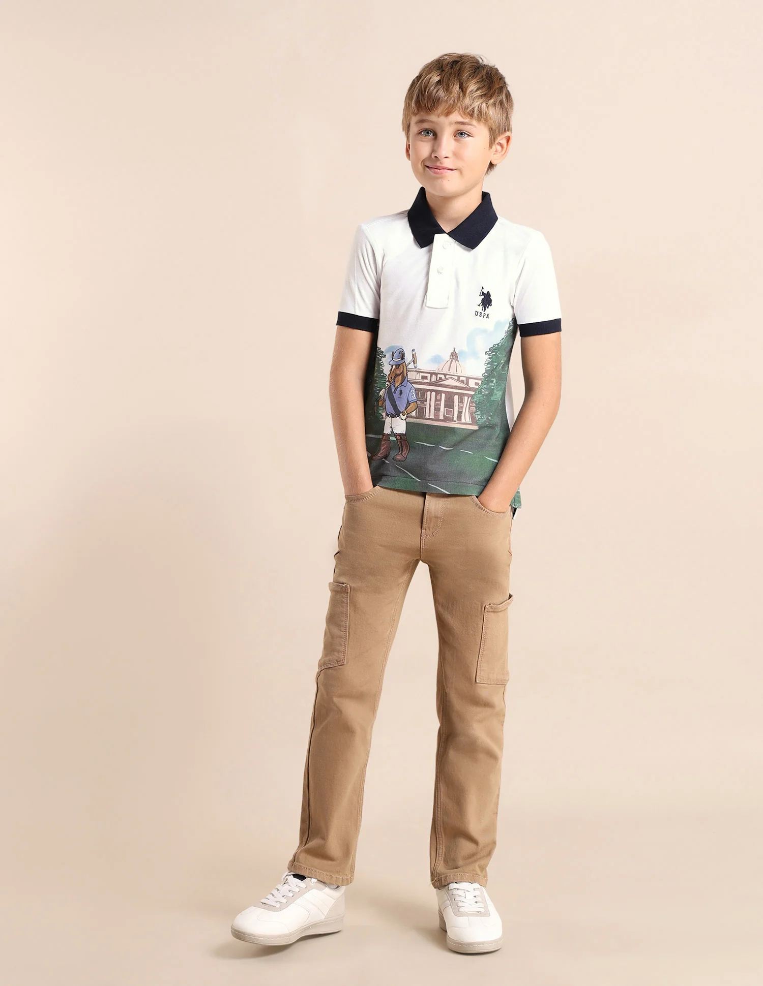 Boys Graphic Printed Regular Fit Polo Shirt - Image 3
