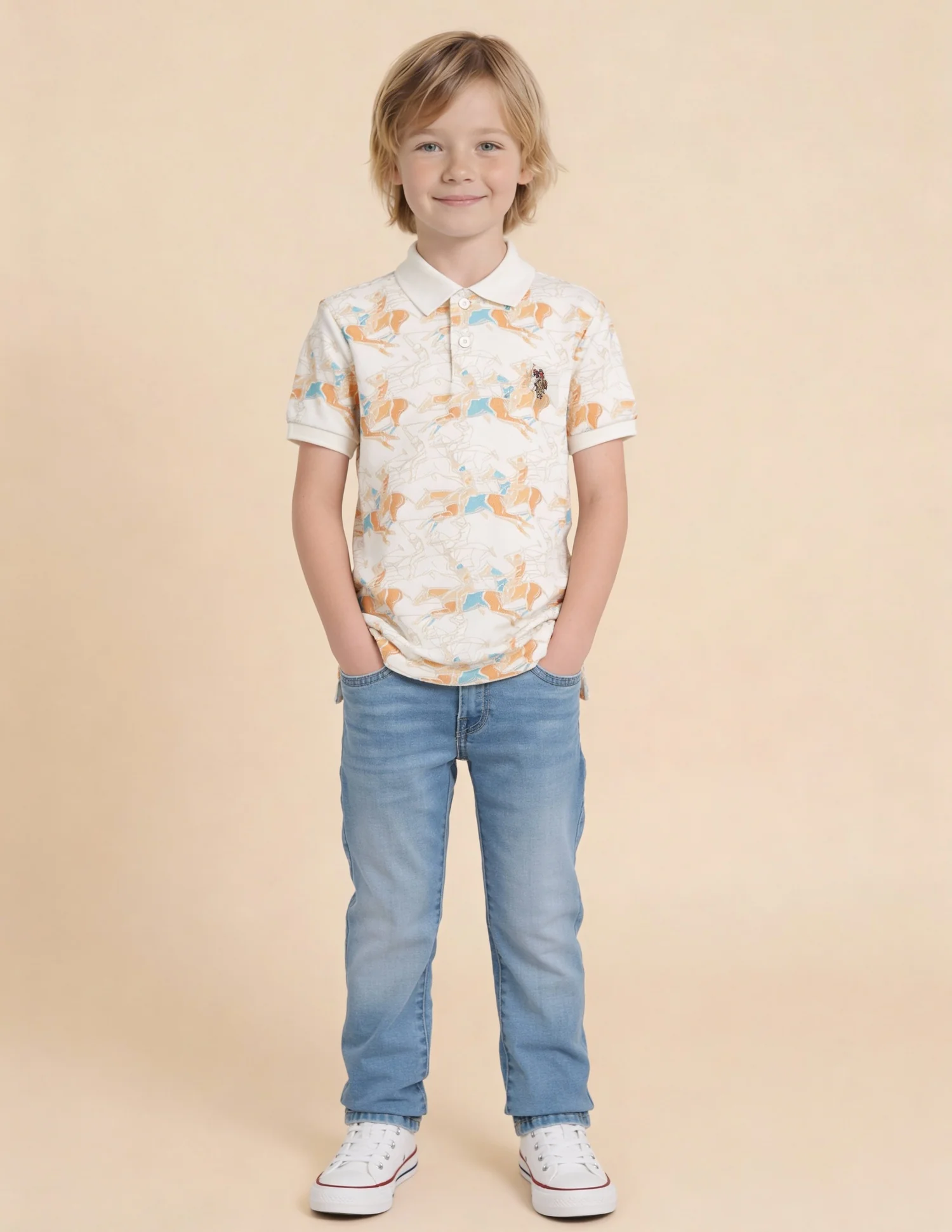 Boys Graphic Printed Regular Fit Polo Shirt - Image 3