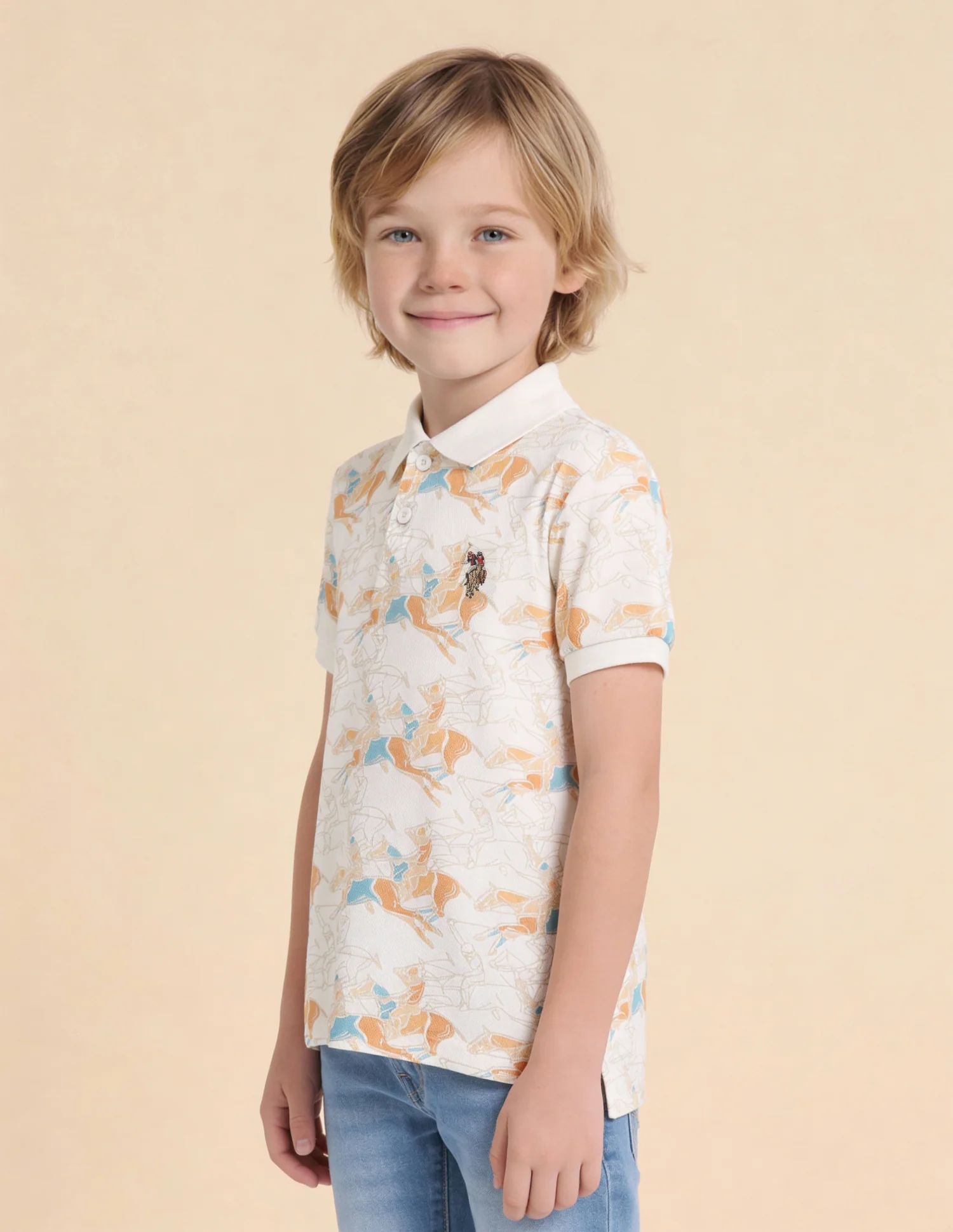Boys Graphic Printed Regular Fit Polo Shirt - Image 4