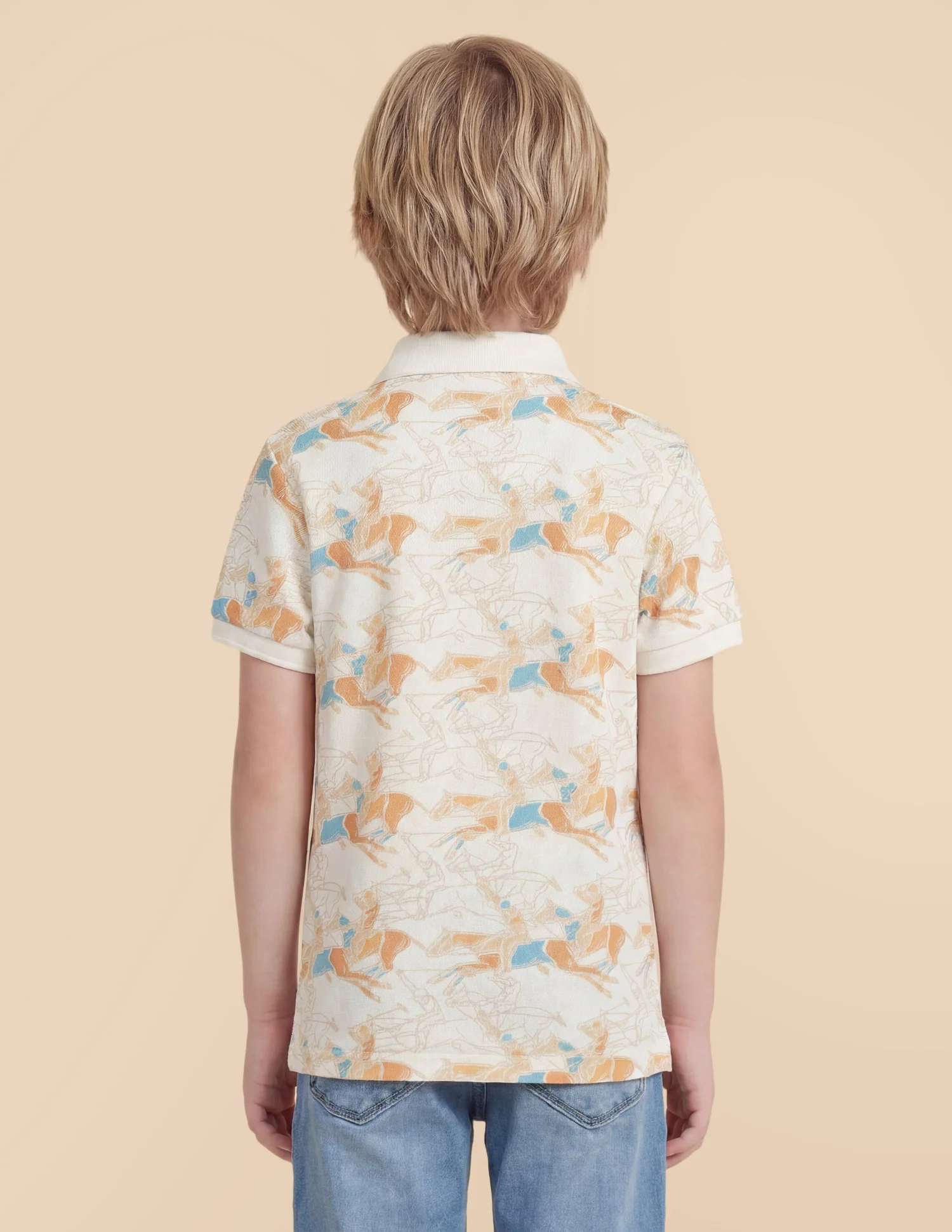 Boys Graphic Printed Regular Fit Polo Shirt - Image 5