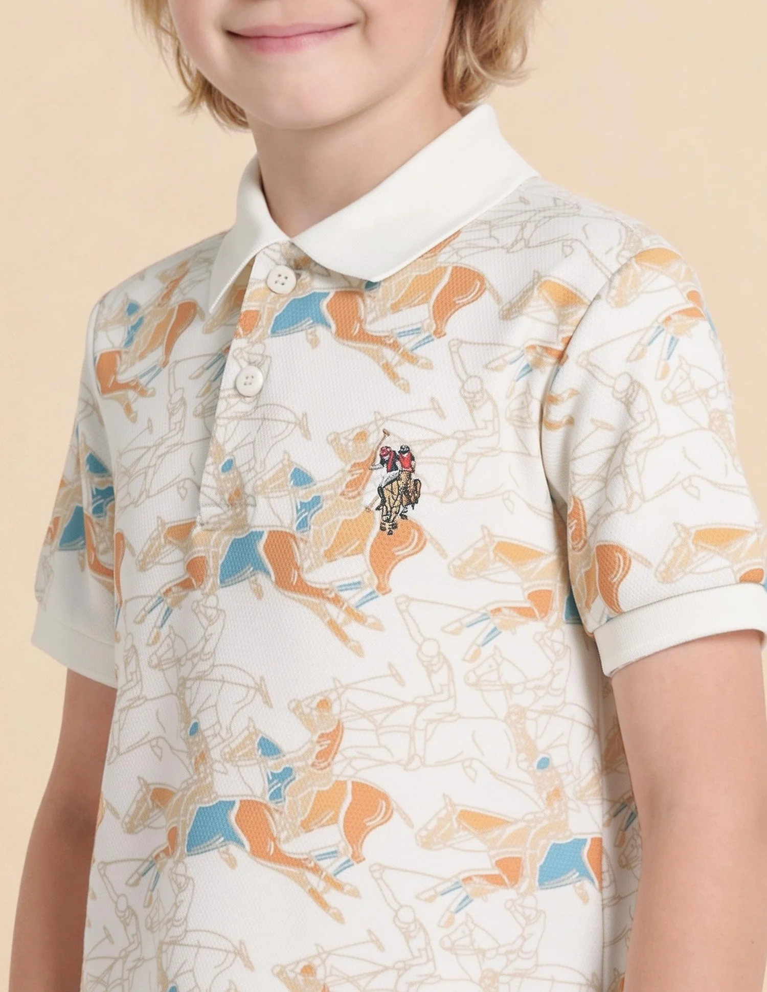 Boys Graphic Printed Regular Fit Polo Shirt - Image 6