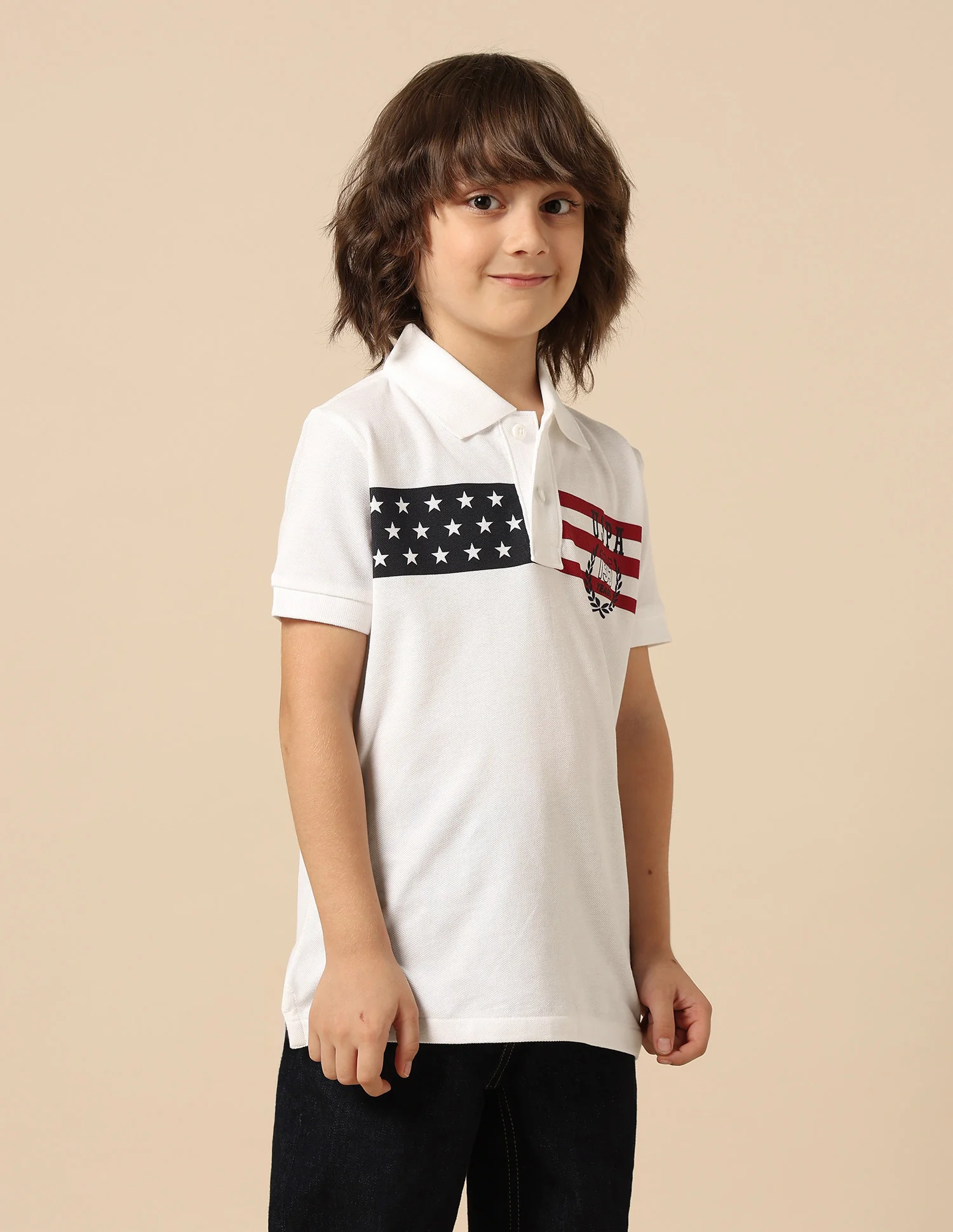 Boys Graphic Printed Regular Fit Polo Shirt - Image 4
