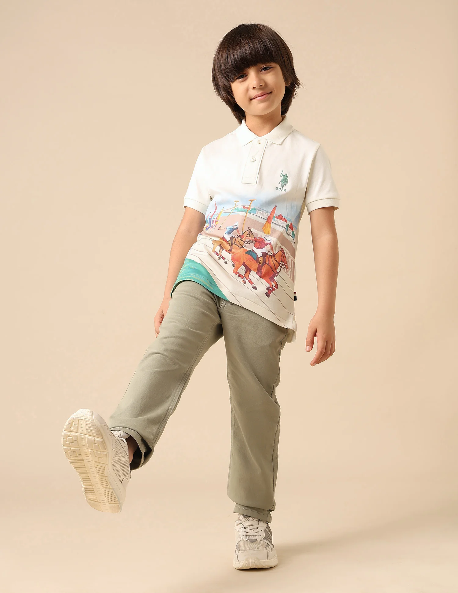 Boys Graphic Printed Regular Fit Polo Shirt - Image 3