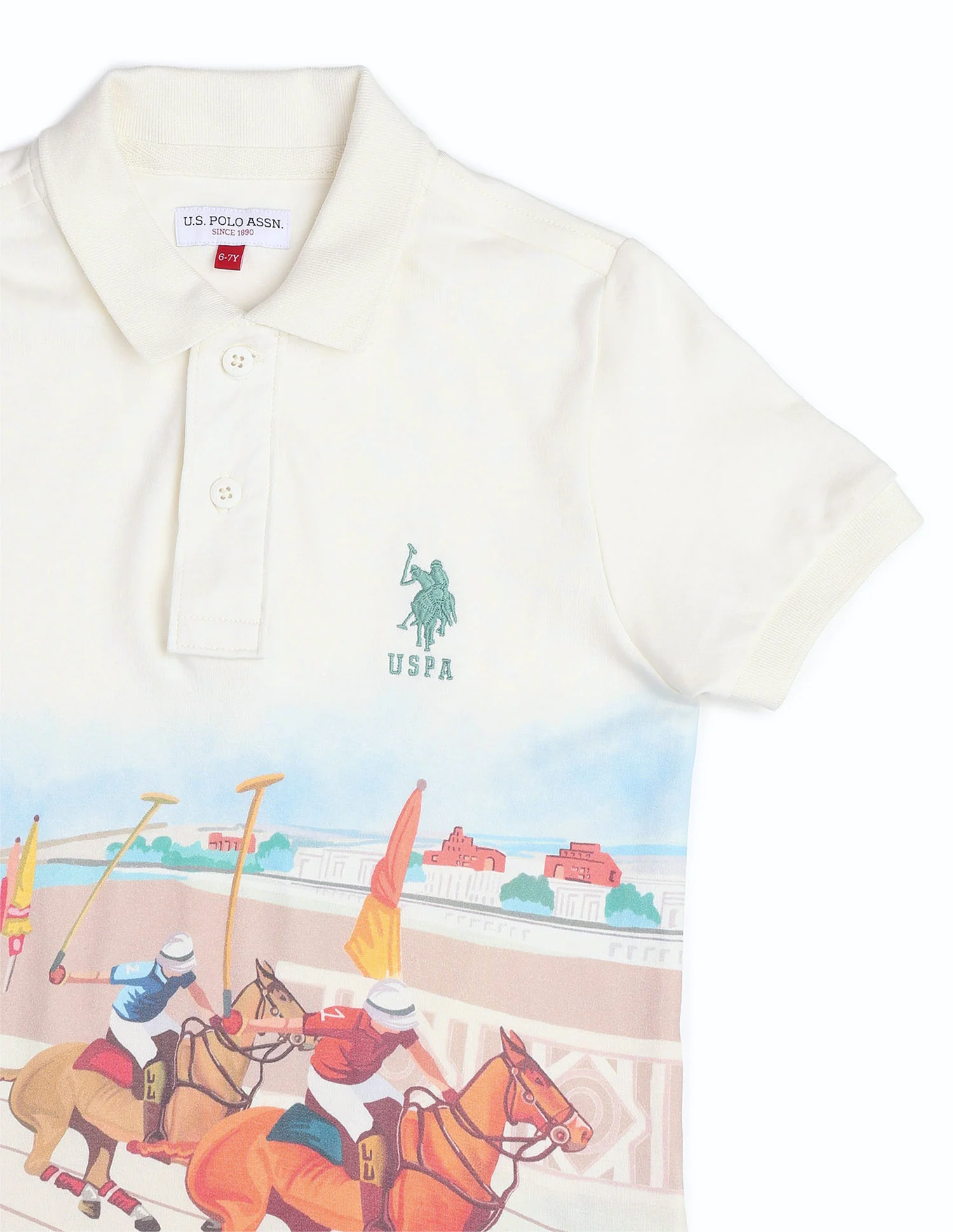 Boys Graphic Printed Regular Fit Polo Shirt - Image 9