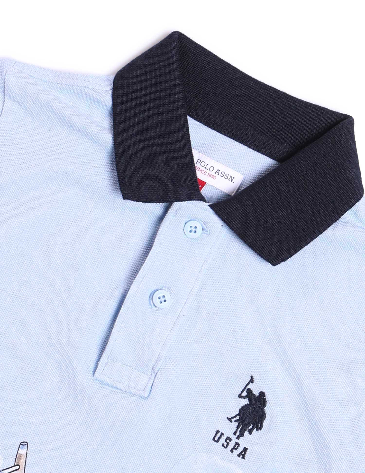 Boys Graphic Printed Regular Fit Polo Shirt - Image 7
