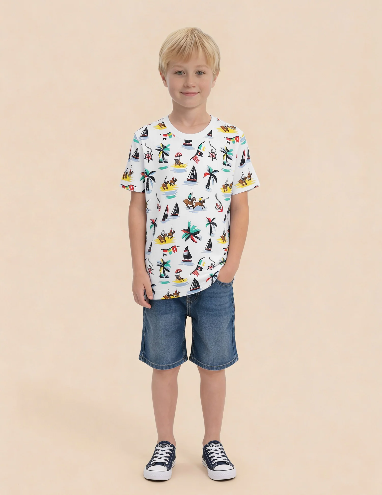 Boys Graphic Printed Regular Fit T-Shirt - Image 3