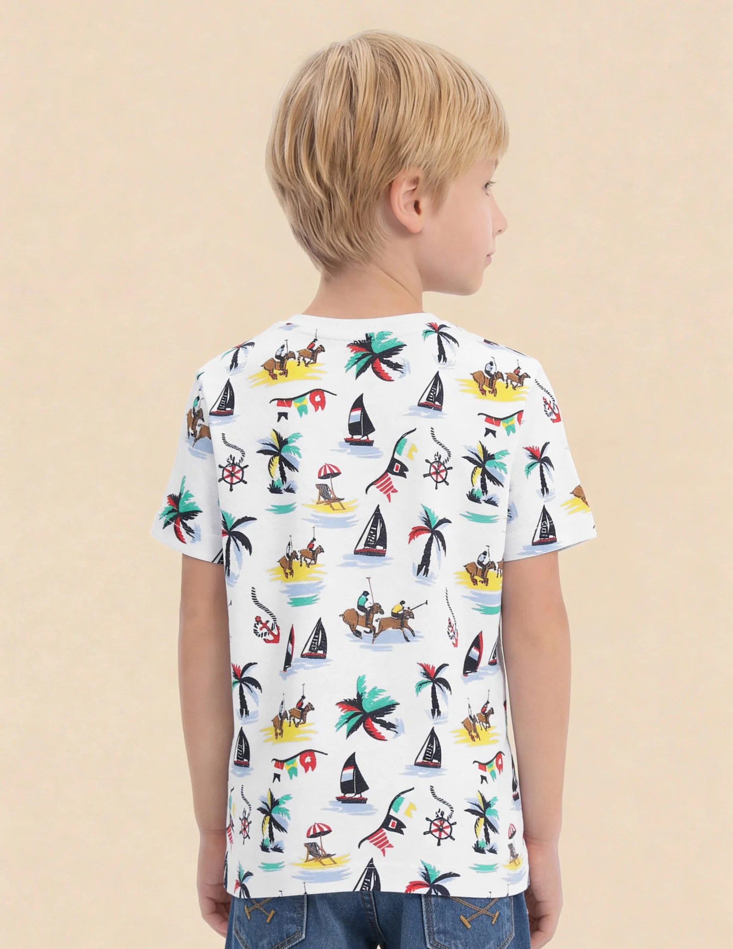 Boys Graphic Printed Regular Fit T-Shirt - Image 5