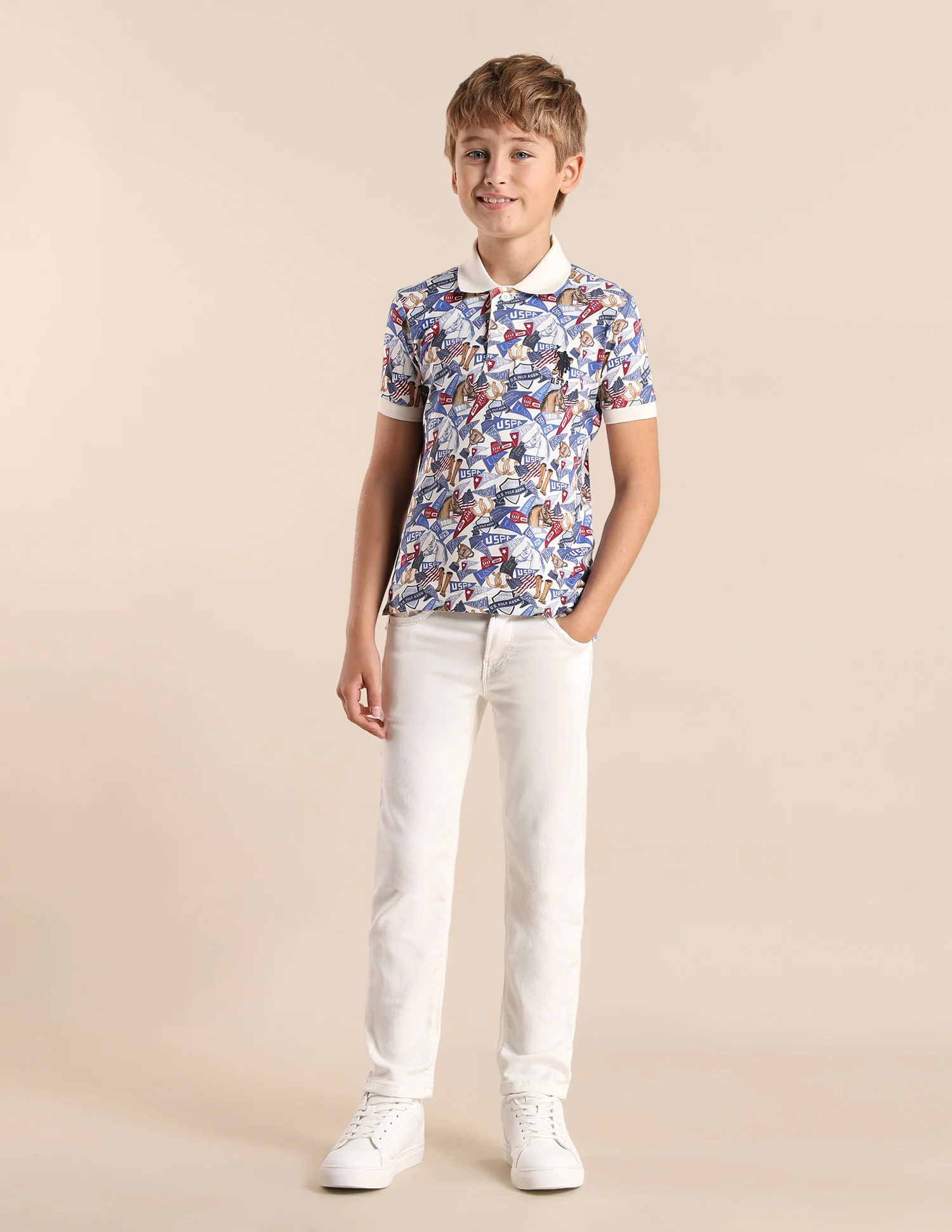 Boys Graphic Regular Fit Polo Shirt - Image 3