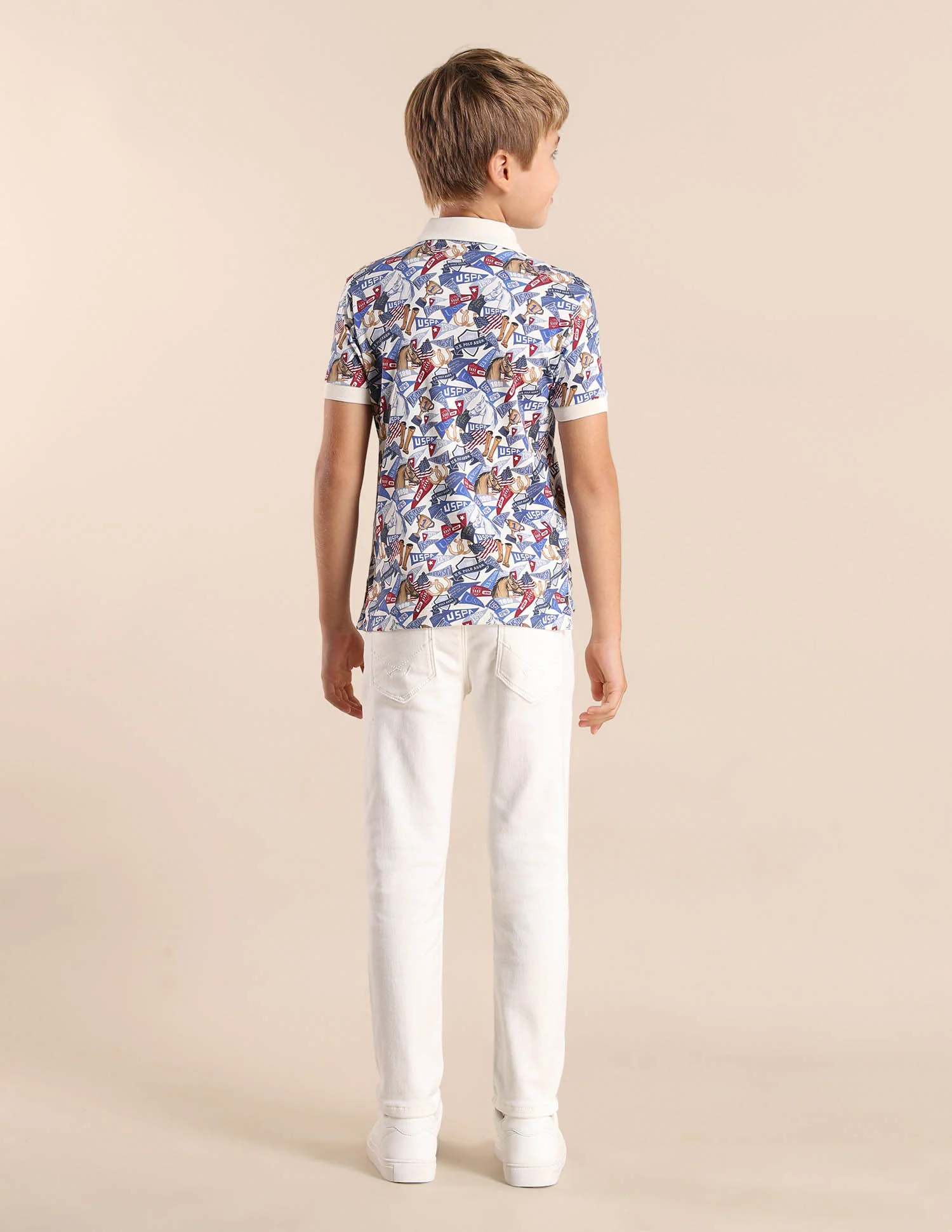 Boys Graphic Regular Fit Polo Shirt - Image 4