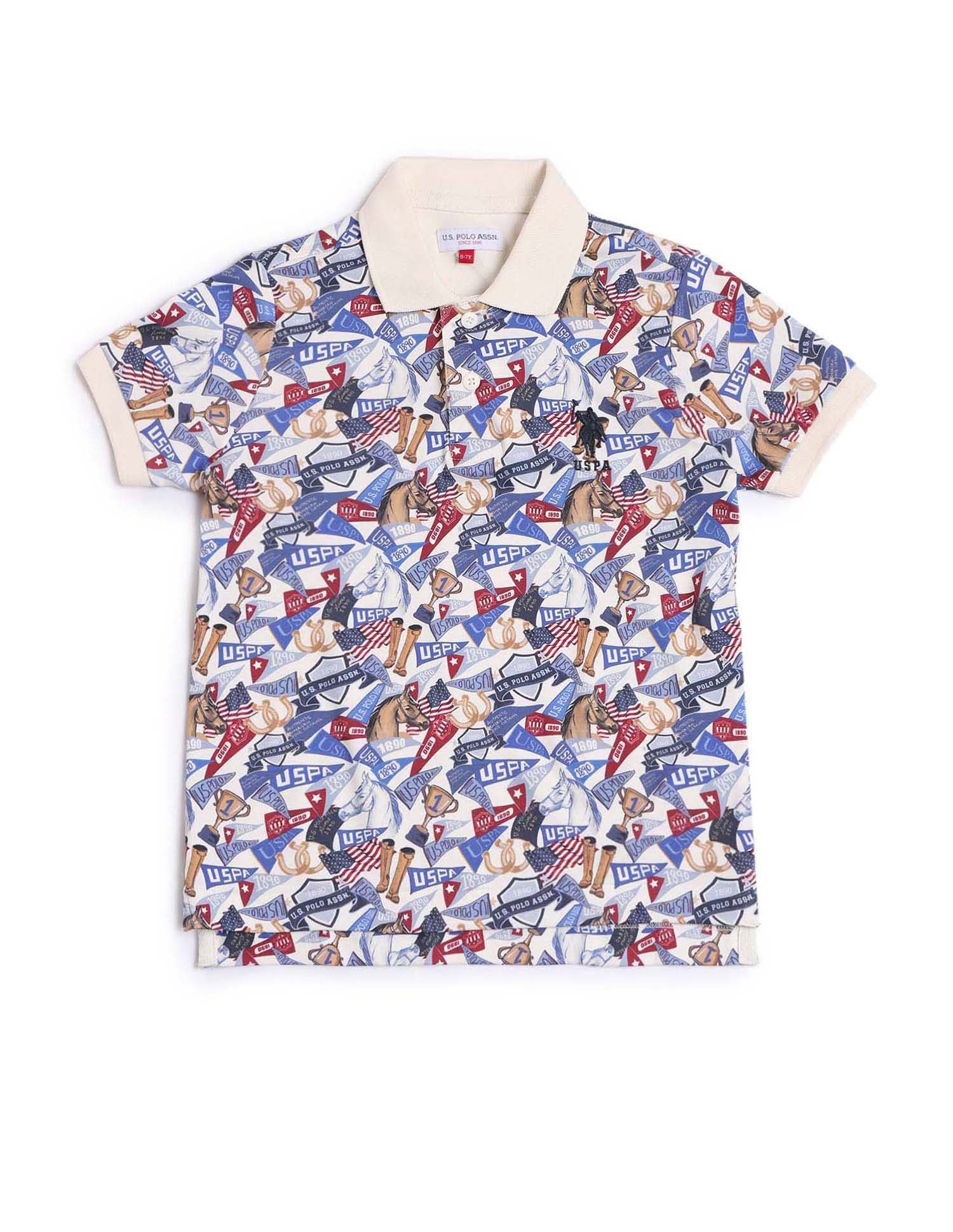 Boys Graphic Regular Fit Polo Shirt - Image 5