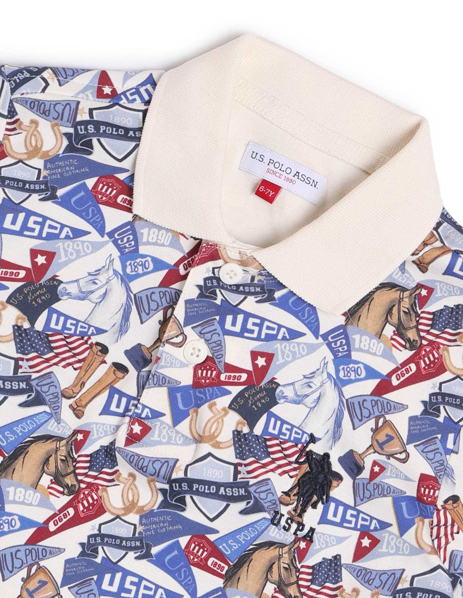 Boys Graphic Regular Fit Polo Shirt - Image 7