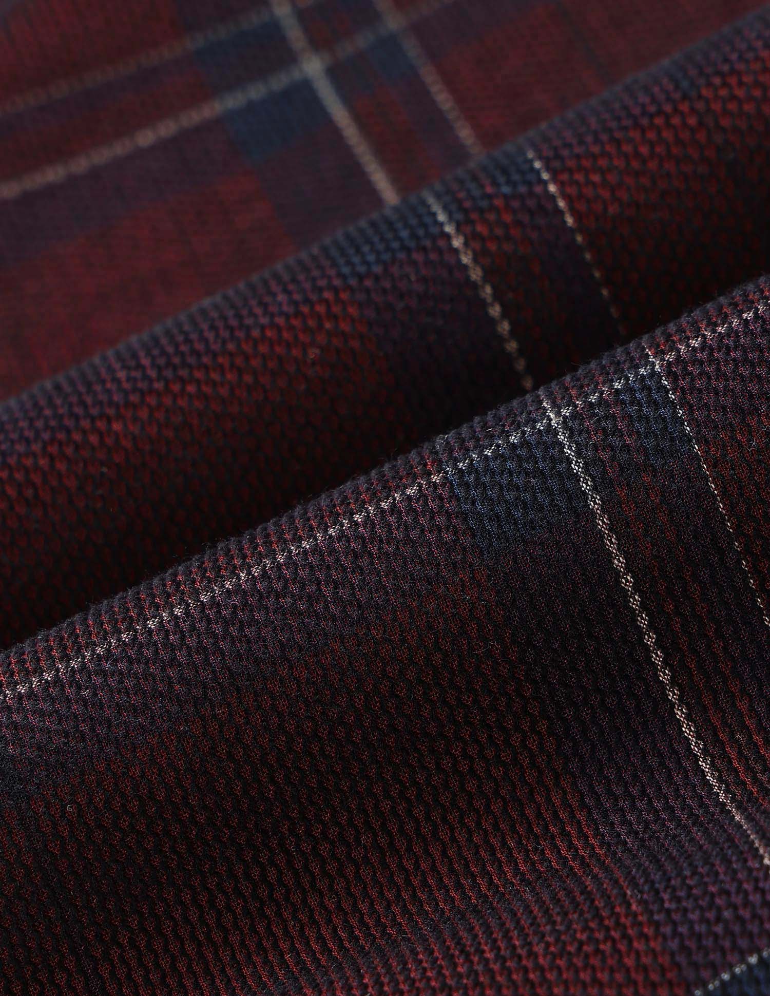 Boys Grid Tattersall Checked Corduroy Shirt - Image 2