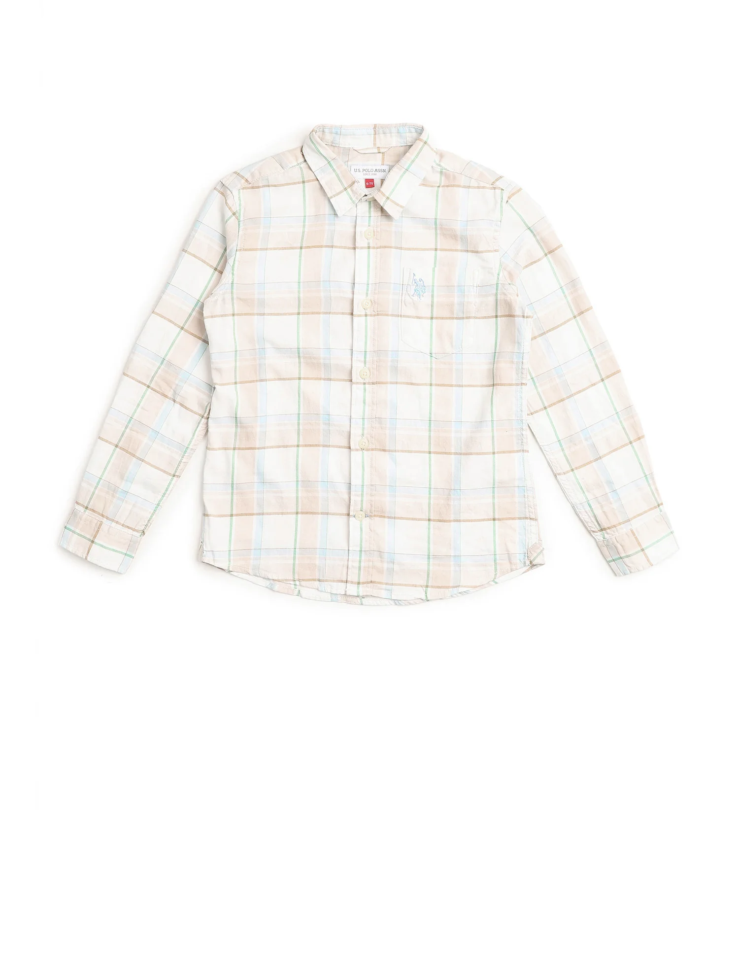 Boys Grid Tattersall Checked Regular Fit Shirt - Image 6