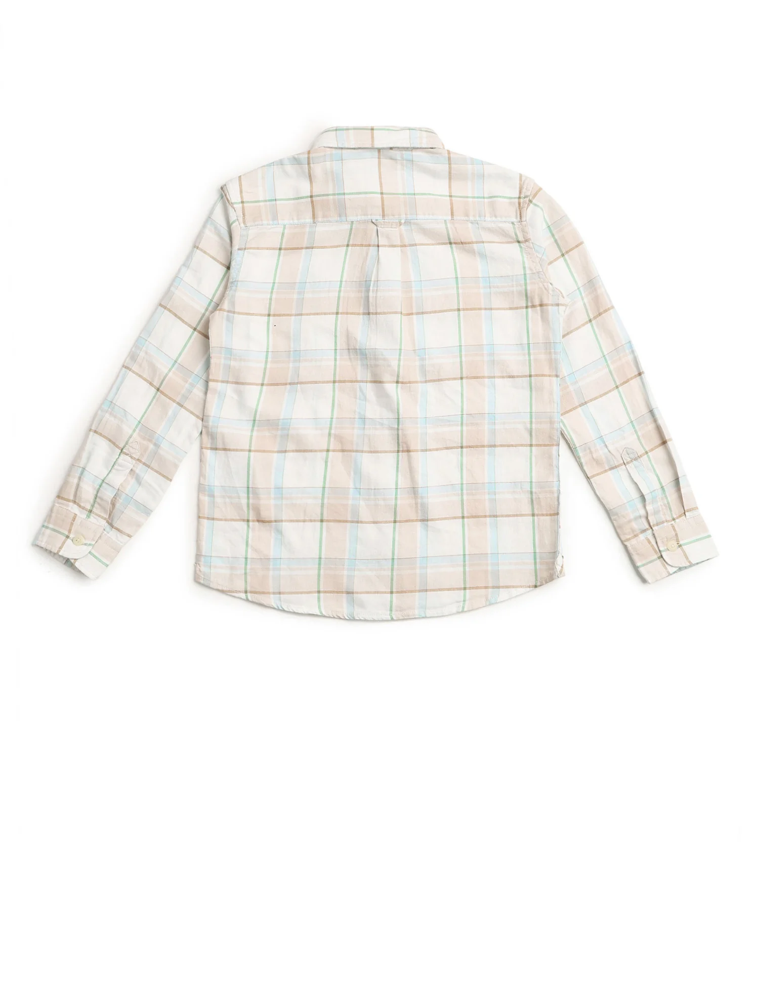 Boys Grid Tattersall Checked Regular Fit Shirt - Image 7