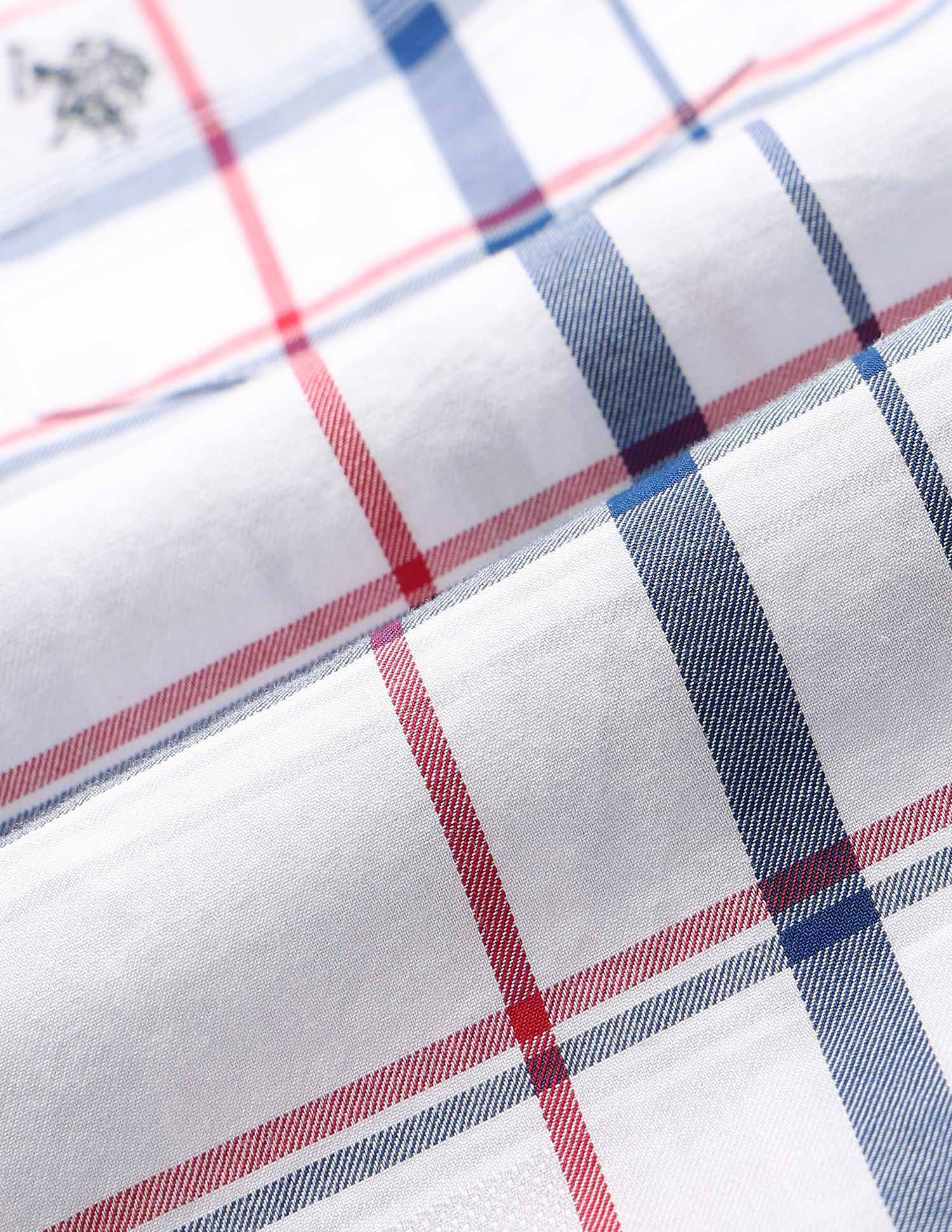 Boys Grid Tattersall Checked Regular Fit Shirt - Image 2