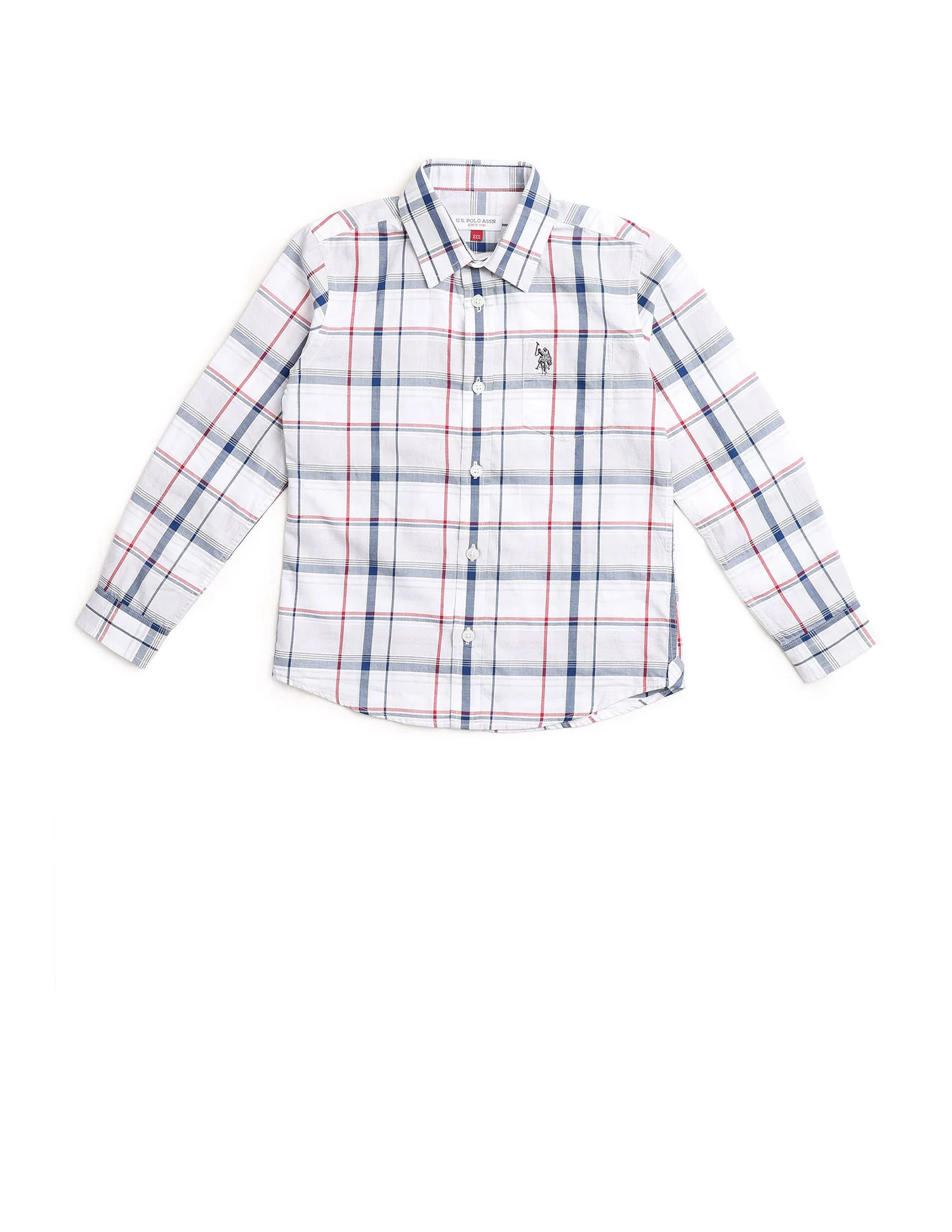 Boys Grid Tattersall Checked Regular Fit Shirt - Image 6
