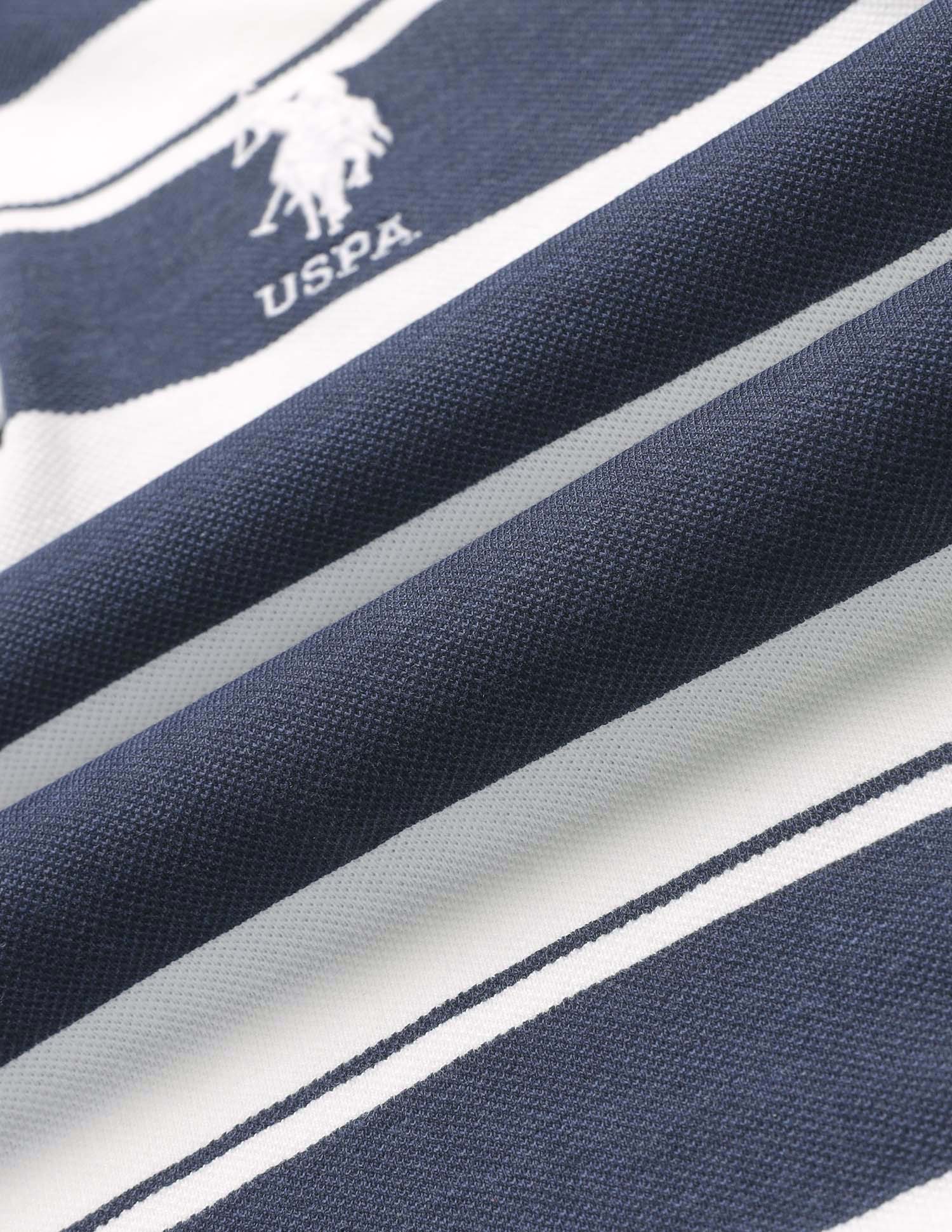 Boys Horizontal Striped Pure Cotton Polo Shirt - Image 2