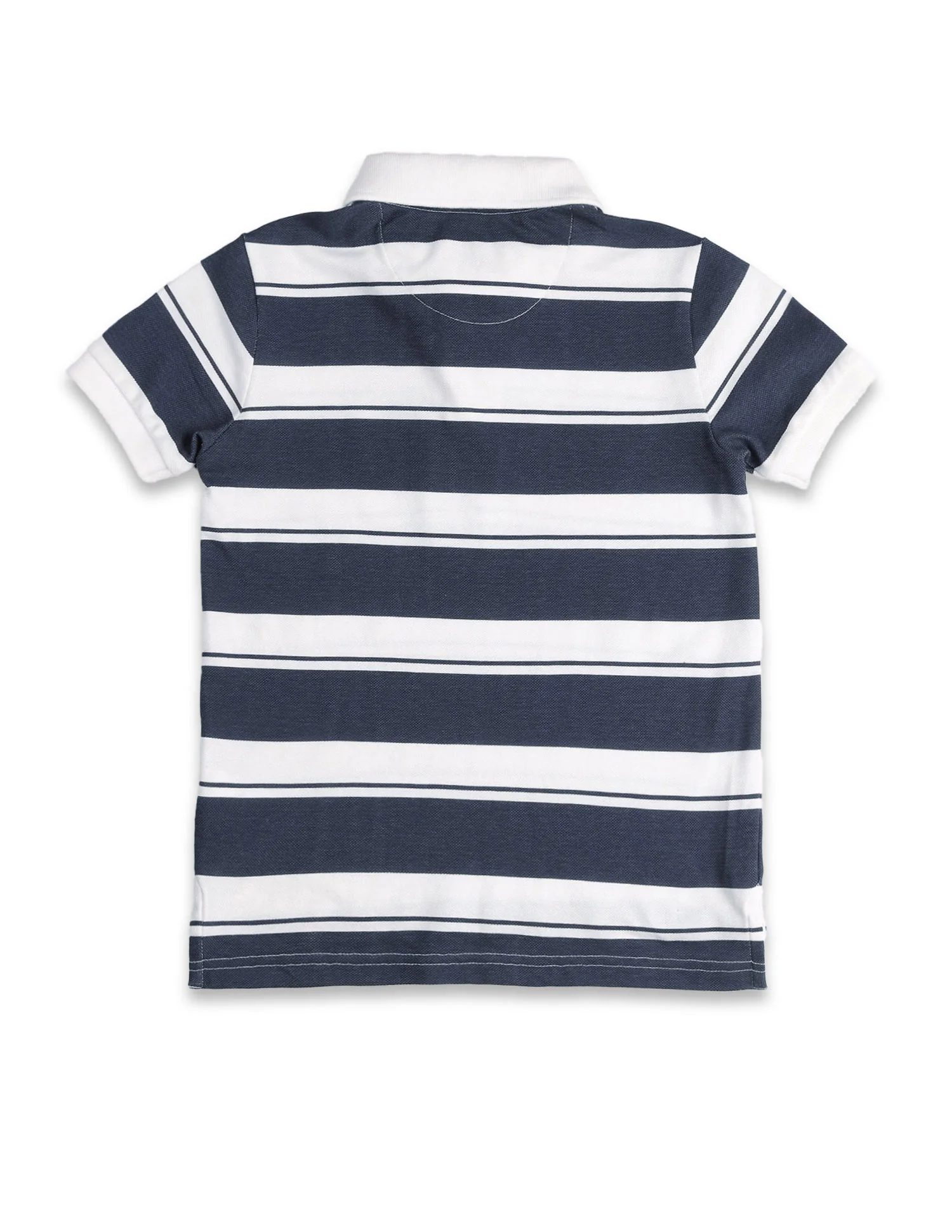 Boys Horizontal Striped Pure Cotton Polo Shirt - Image 8