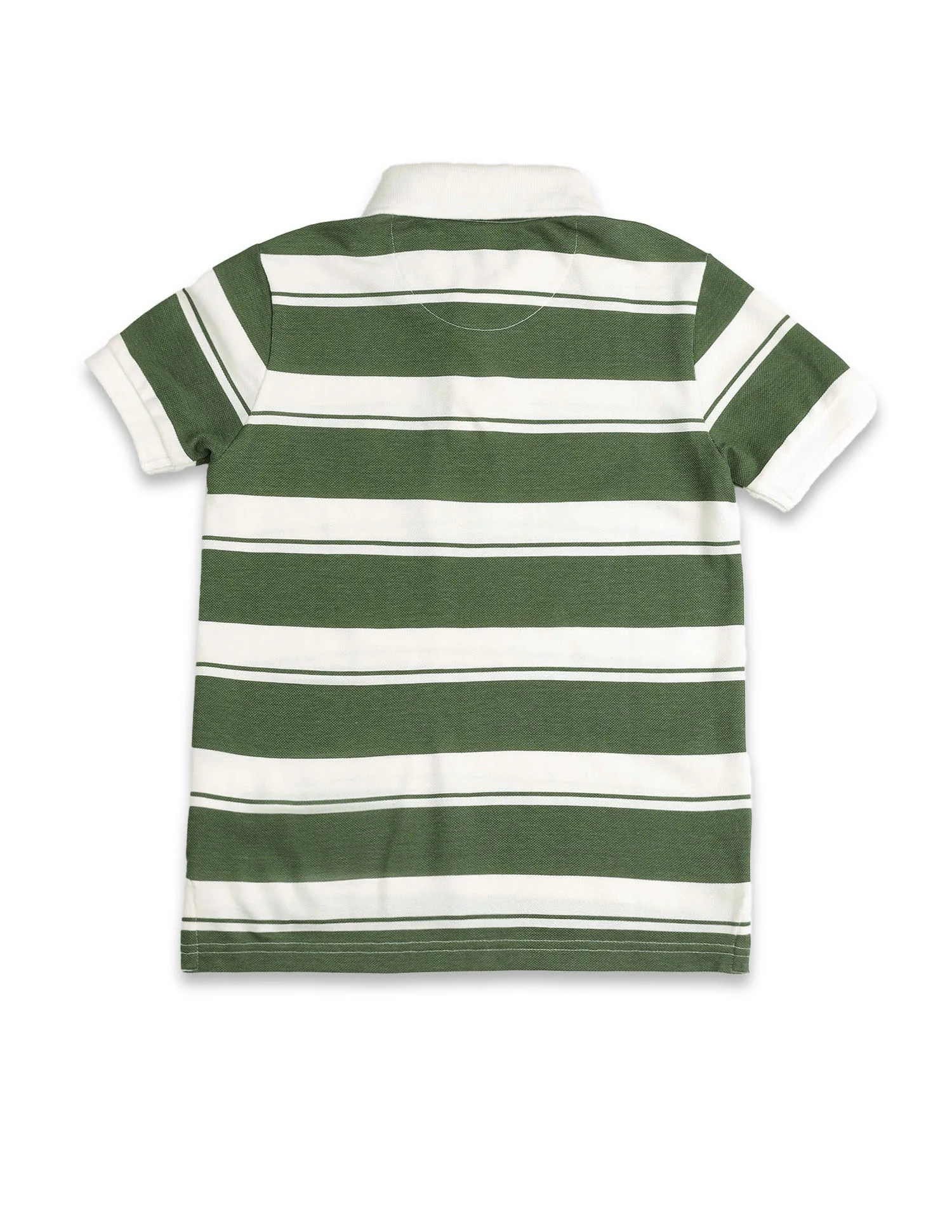 Boys Horizontal Striped Pure Cotton Polo Shirt - Image 8