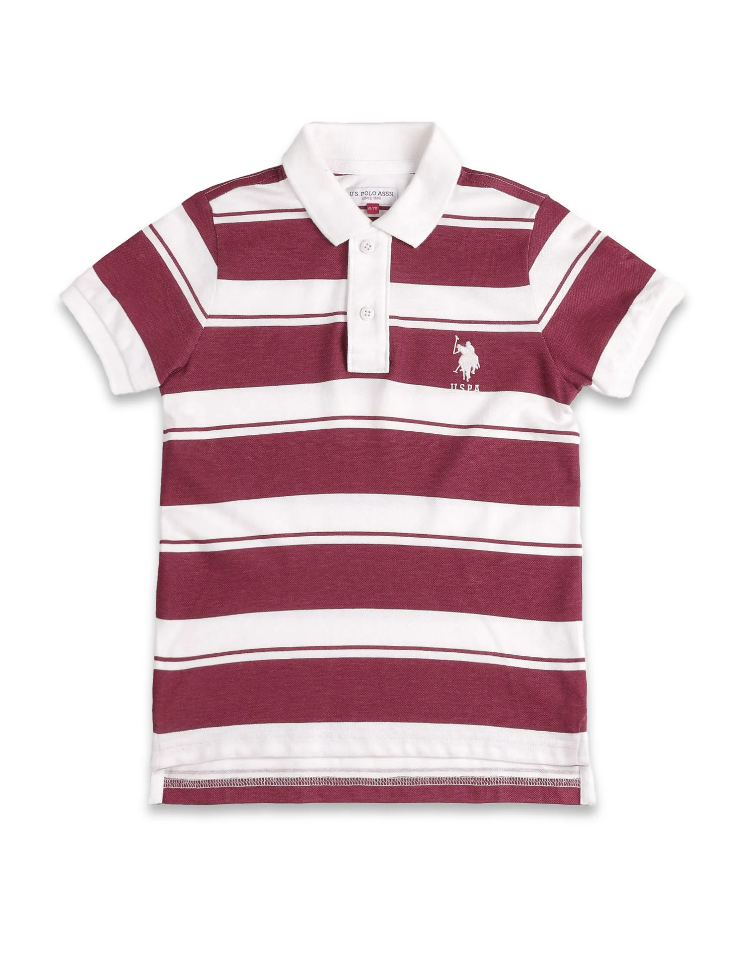 Boys Horizontal Striped Pure Cotton Polo Shirt - Image 7