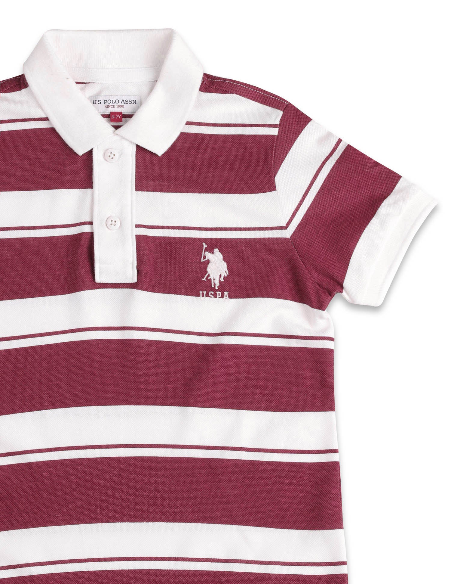 Boys Horizontal Striped Pure Cotton Polo Shirt - Image 9