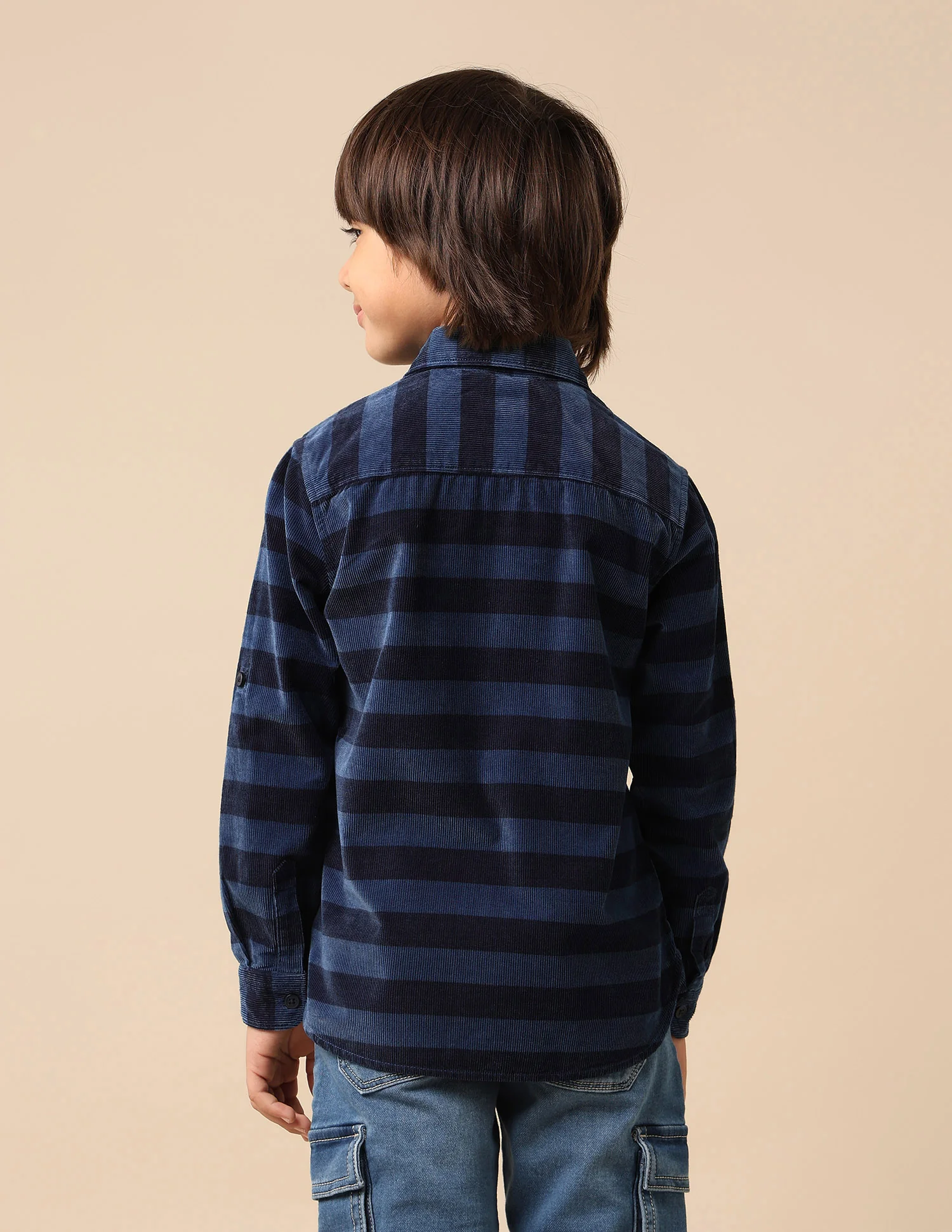 Boys Horizontal Striped Pure Cotton Shirt - Image 5