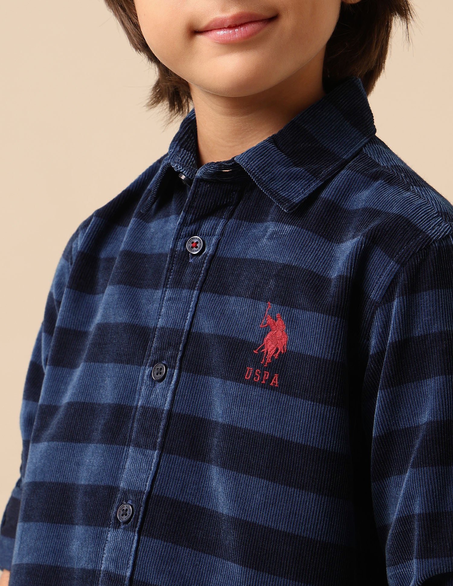 Boys Horizontal Striped Pure Cotton Shirt - Image 6